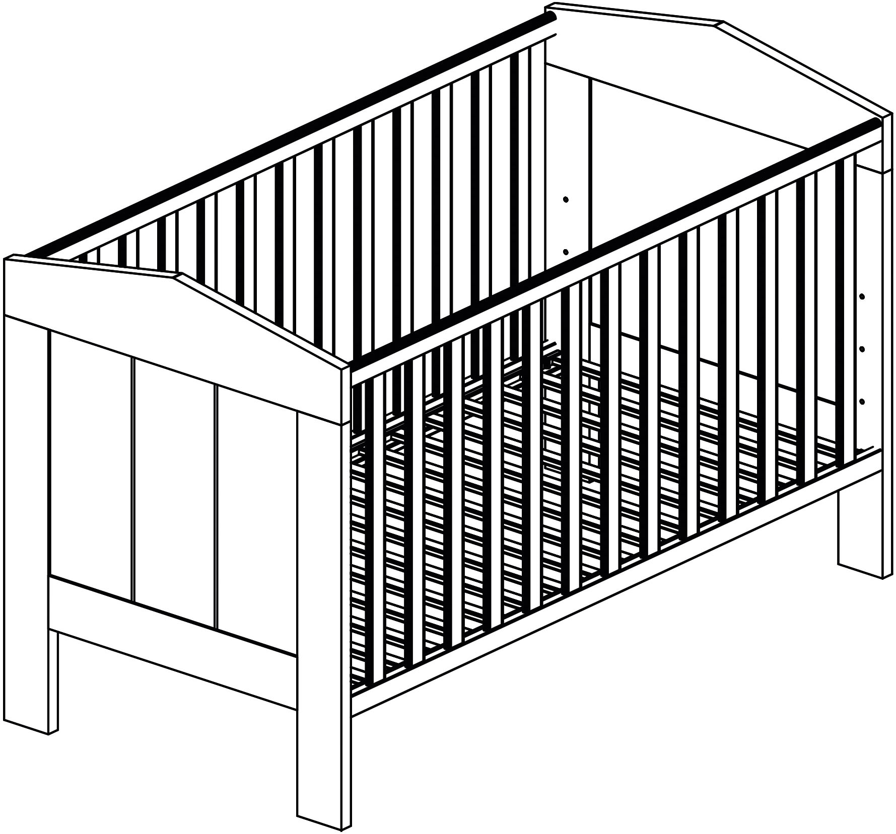 arthur berndt Babyzimmer-Komplettset »Babyzimmer-Set »Roofy« 3-teilig mit 1-türigem Kleiderschrank«, (Set, 3 tlg., Babymöbel-Set »Roofy« Kleiderschrank,Kinderbett+Wickelkommode)