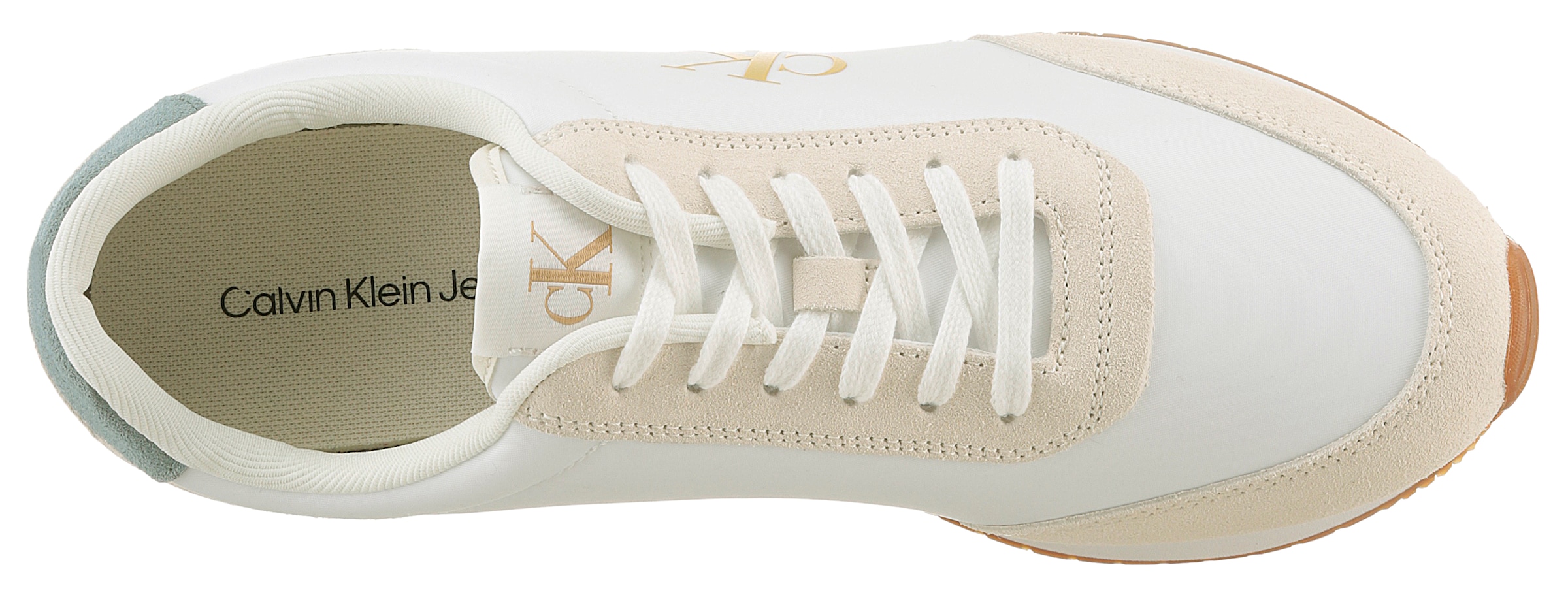 Calvin Klein Jeans Plateausneaker »RETRO RUNNER ICONIC SNK«, Freizeitschuh, Schnürschuh, Halbschuh mit seitlichem CK-Logo