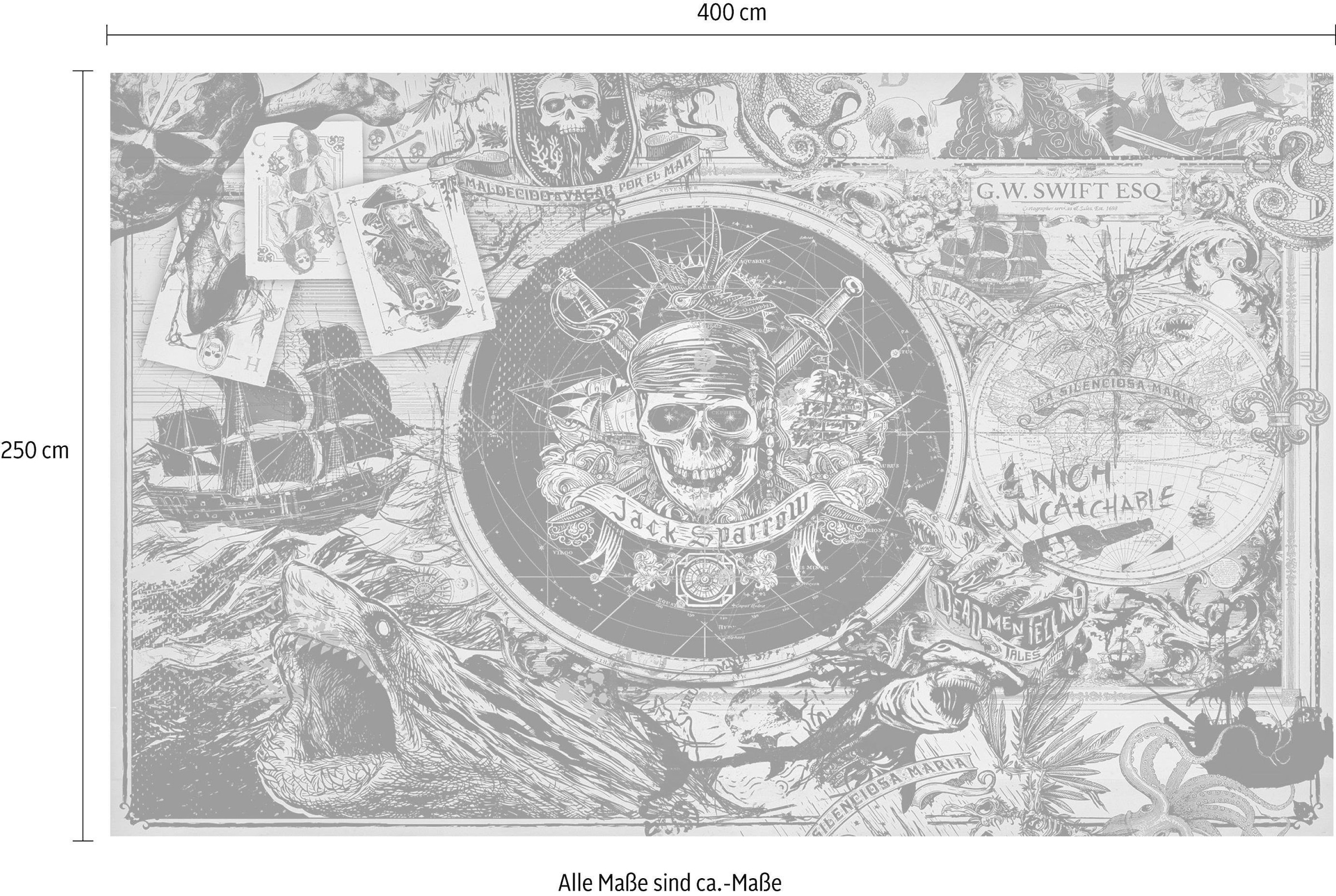 Komar Vliestapete »Digitaldruck Vlies - Pirates of the Caribbean 5 - Größe 400 x 250 cm«, bedruckt, Kinderzimmer