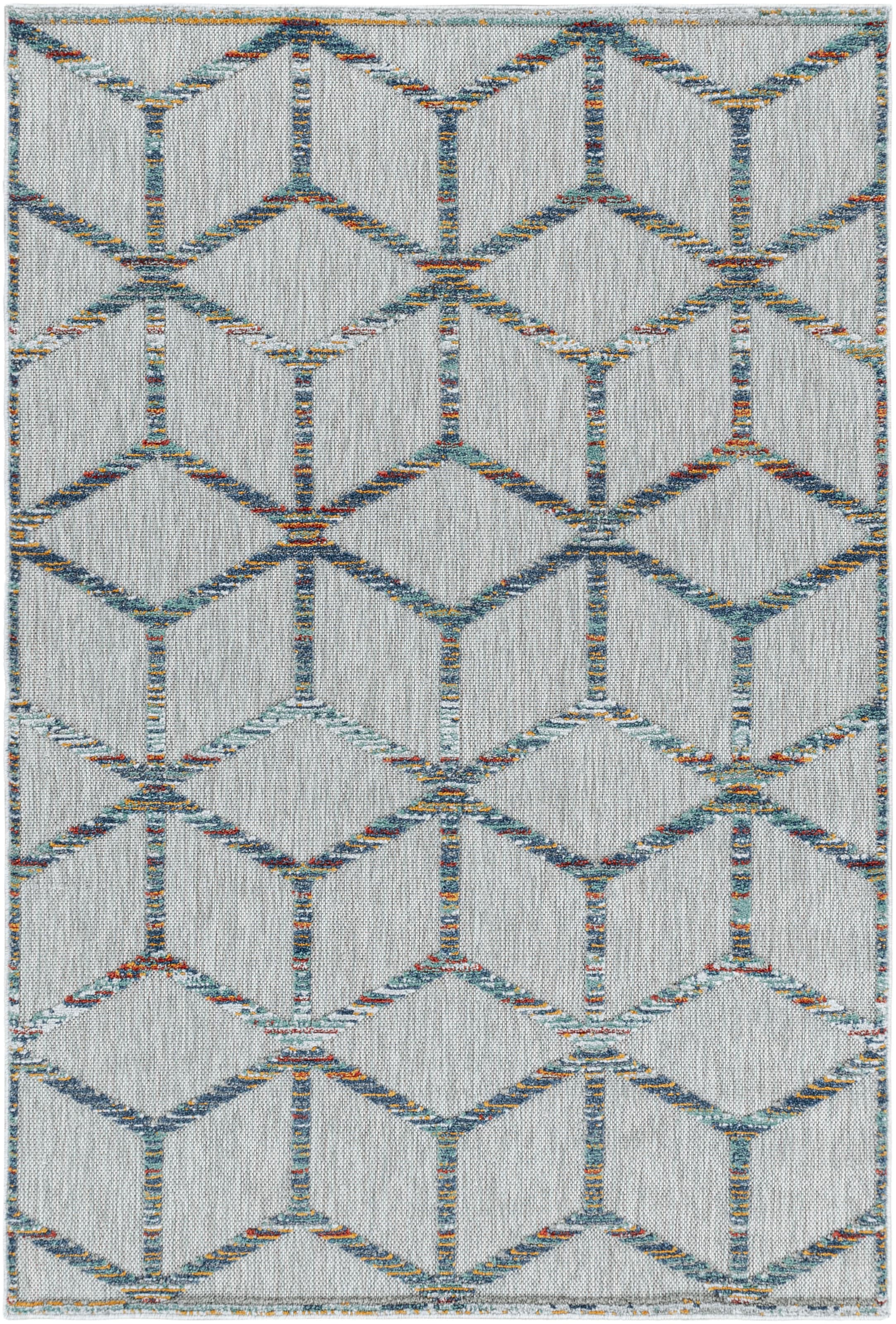 Ayyildiz Teppiche Teppich »BAHAMA 5151«, rechteckig, 8 mm Höhe, Läufer, Flachflor mit Hoch-Tief-Struktur, In-und Outdoor geeignet