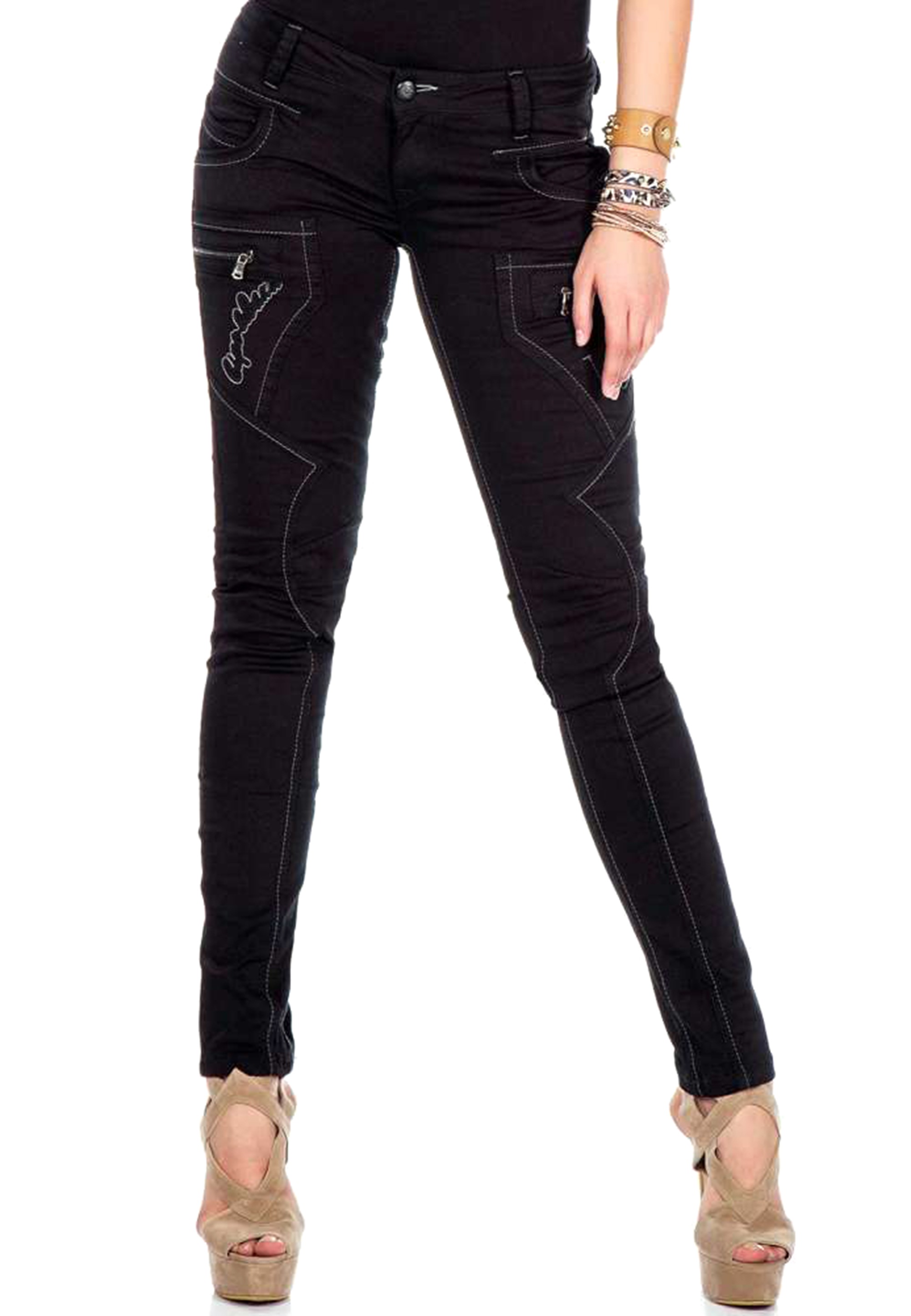 Cipo & Baxx Slim-fit-Jeans, mit ausgefallenen Ziernähten