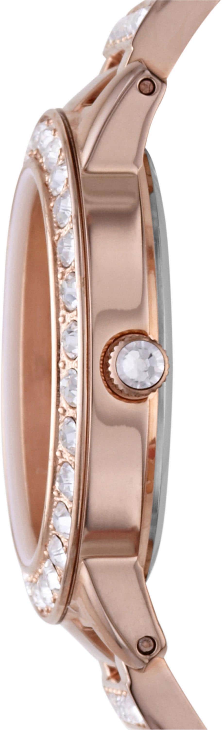 Fossil Quarzuhr »JESSE«, Armbanduhr, Damenuhr, Glassteine, analog, Edelstahlarmband
