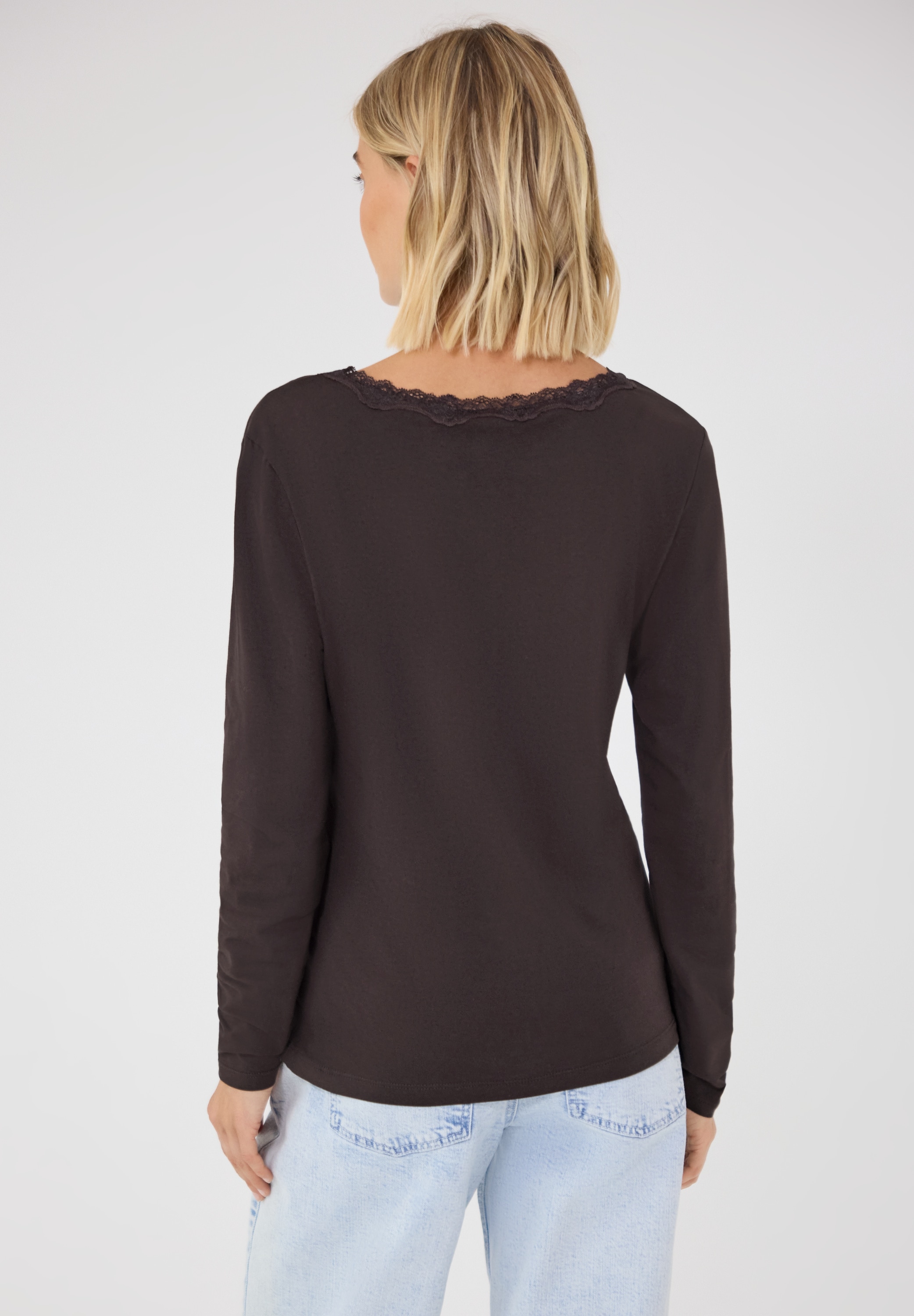 STREET ONE STUDIO Langarmshirt mit Spitzendetails