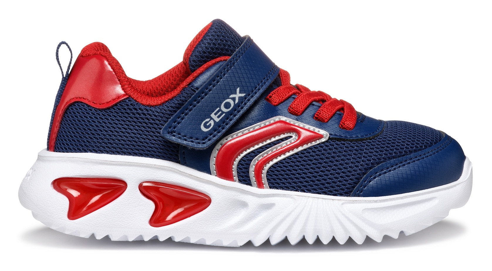 Geox Sneaker »J ASSISTER BOY Blinkschuh«, Sportschuh, Klettschuh mit auffällig blinkender Sohle