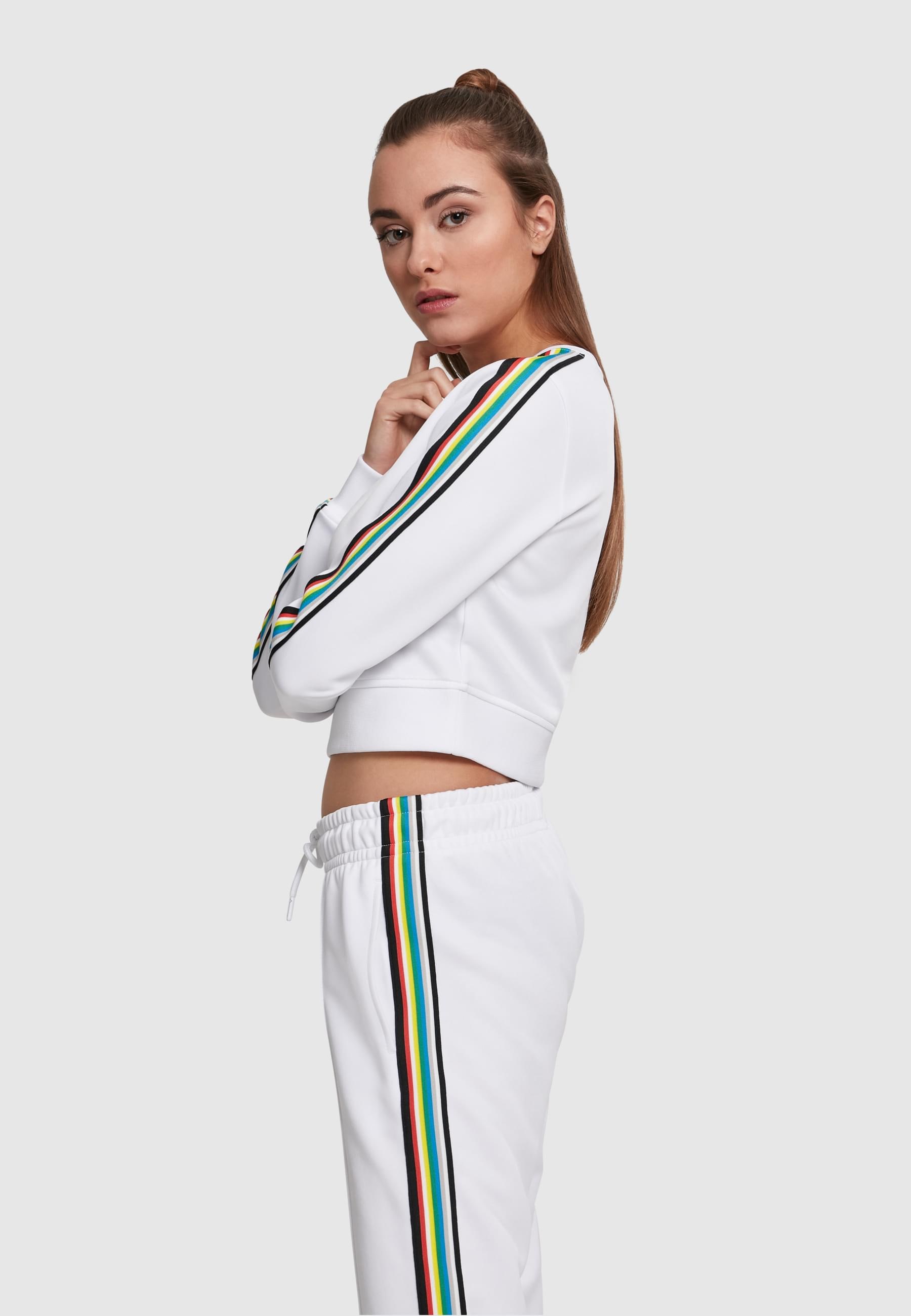 URBAN CLASSICS Sweatshirt »Urban Classics Damen Ladies Multicolor Taped Sleeve Crewneck«, (1 tlg.)