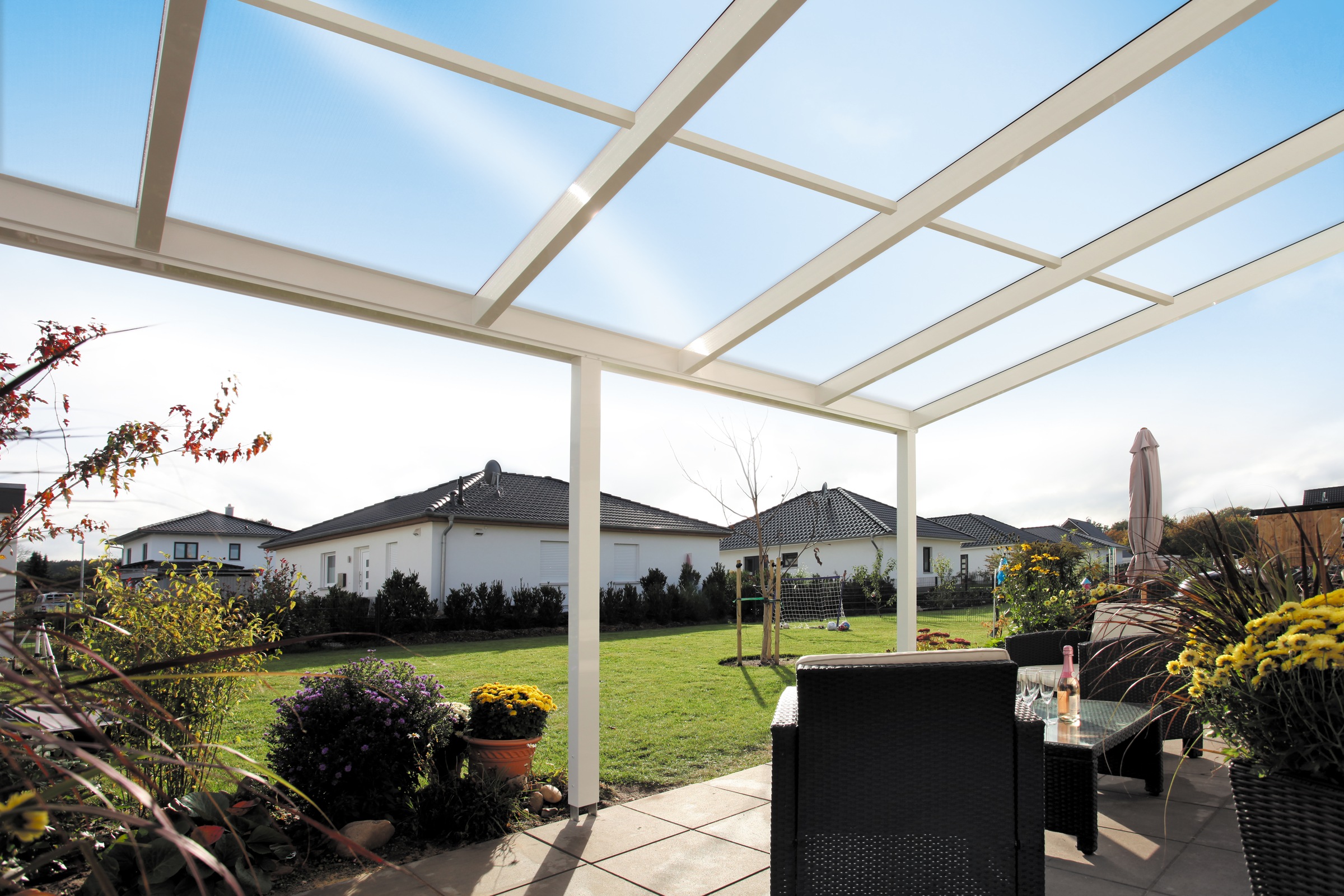Skanholz Terrassendach »Monza«, Bedachung Verbund-Sicherheits-Glas, Aluminium