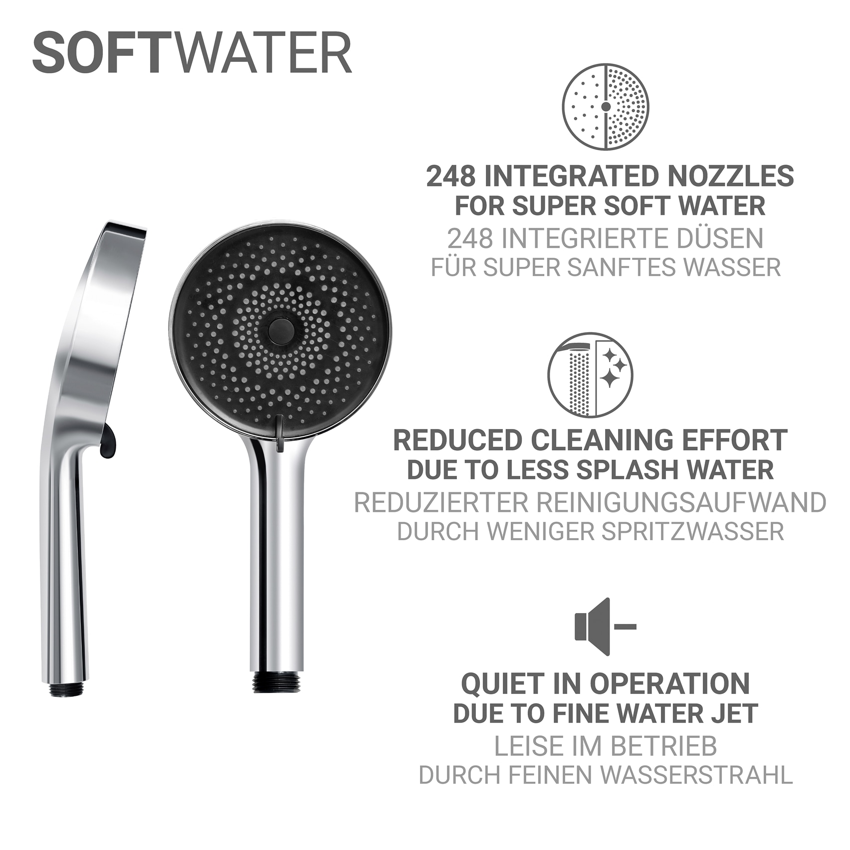 WENKO Brausehalter »Softwater« Set, 