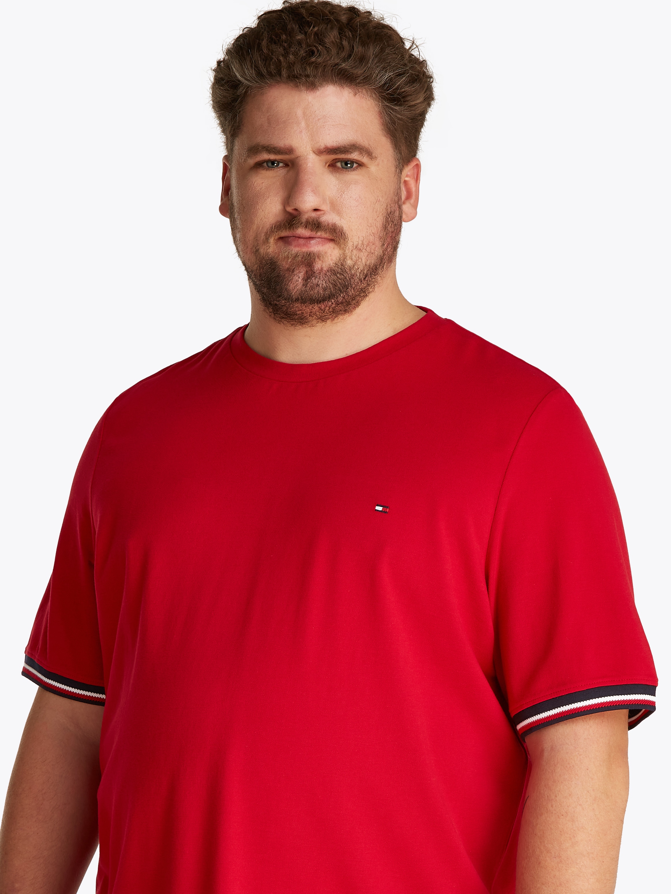 Tommy Hilfiger Big & Tall T-Shirt »BT-GLOBAL STRIPE CUFF TEE-B«, Große Größen