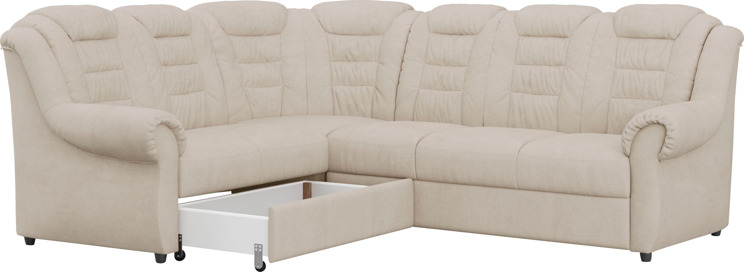 Home affaire Ecksofa »Boston L-Form«, mit hoher Rückenlehne, wahlweise mit Bettfunktion & Stauraum