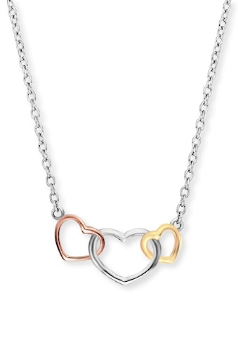 Kette mit Anhänger »3 HERZEN SILBER TRICOLOR, ERN-WITHLOVE-03«