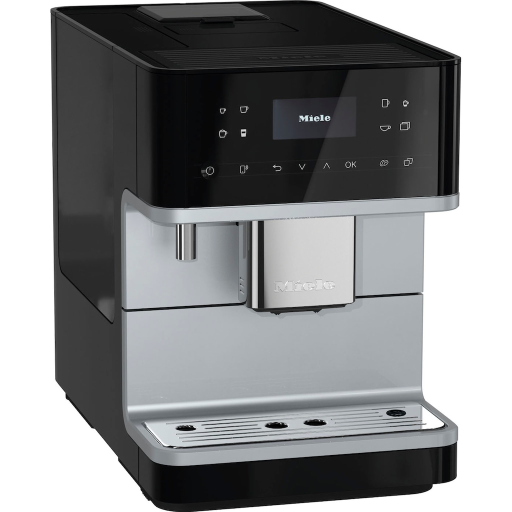 Miele Kaffeevollautomat »CM 6160«, OneTouch for Two, AromaticSystem, 4 Genießerprofile, DoubleShot, WLAN-fähig, LED-Beleuchtung, leichte Reinigung u. v. m. – Silver Edition