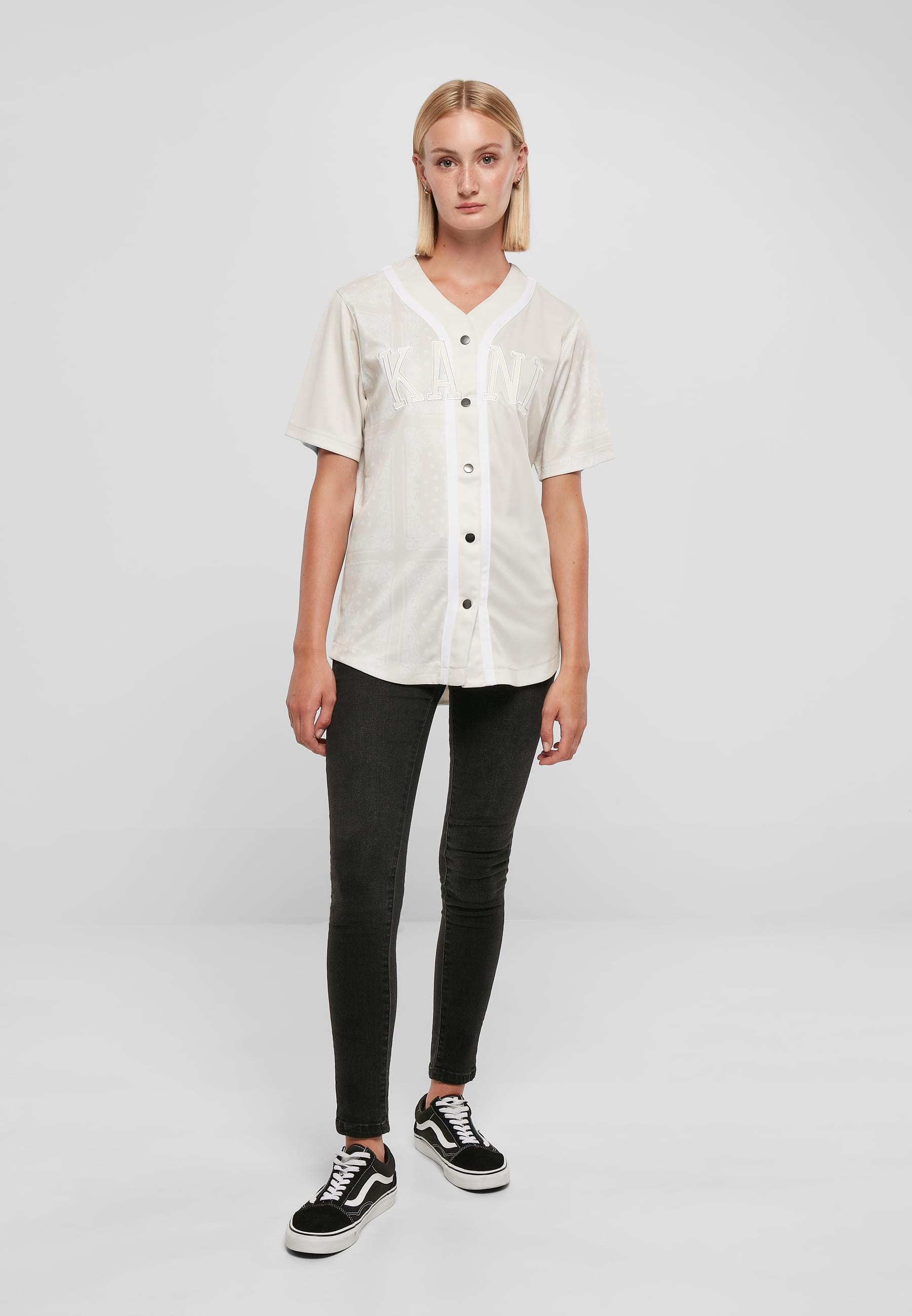 Karl Kani Langarmhemd »Karl Kani Damen KW223-056-2 College Paisley Block Baseball Shirt«, (1 tlg.)