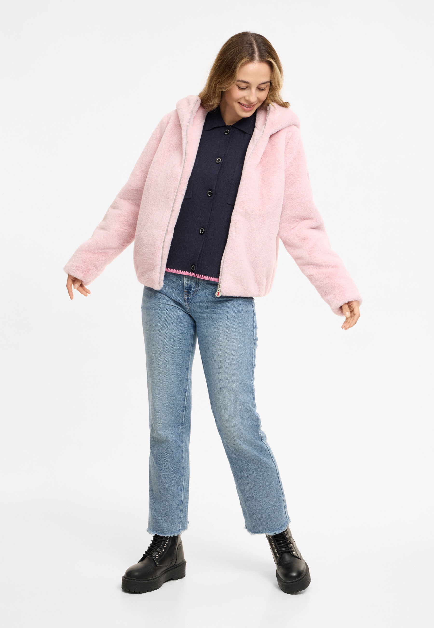 Frieda & Freddies Winterjacke »Frieda & Freddies Fake-Fur-Jacke mit Kapuze«
