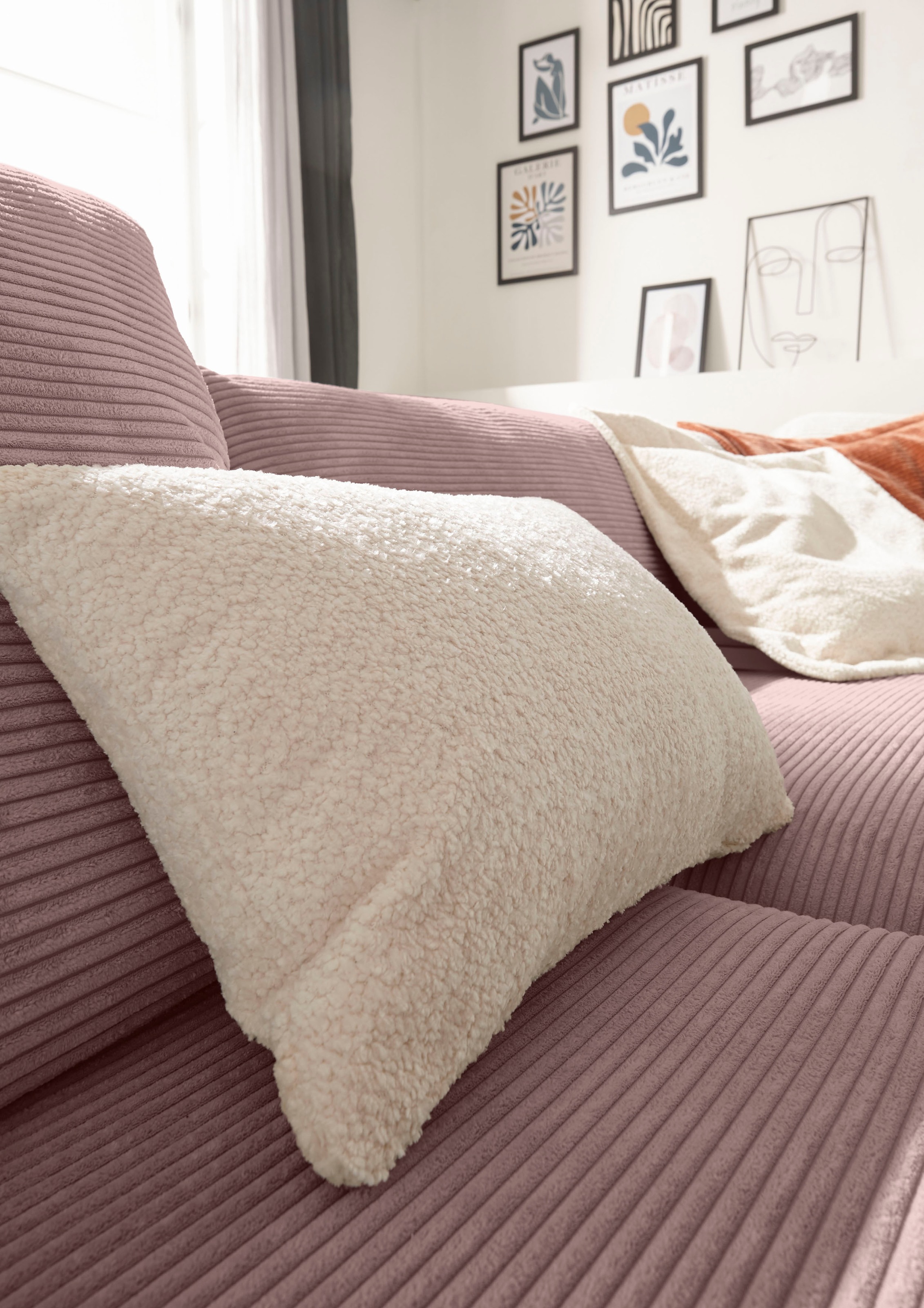 Musterring Wohnlandschaft »Lucia U-Form«, Cord-Bezug, inklusive Kopfstütze, Gesamtbreite 524 cm
