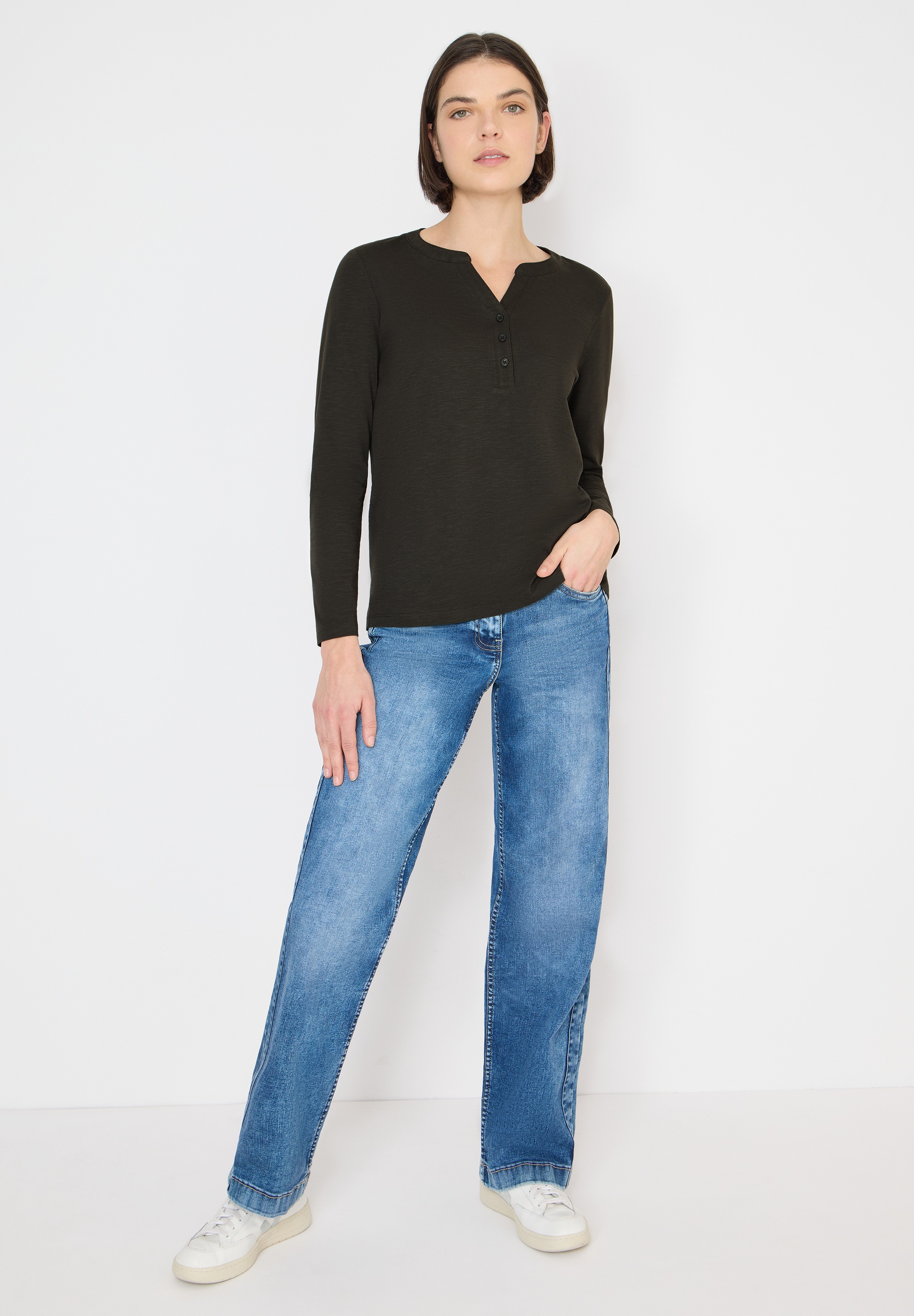 Cecil Langarmshirt aus reiner Baumwolle