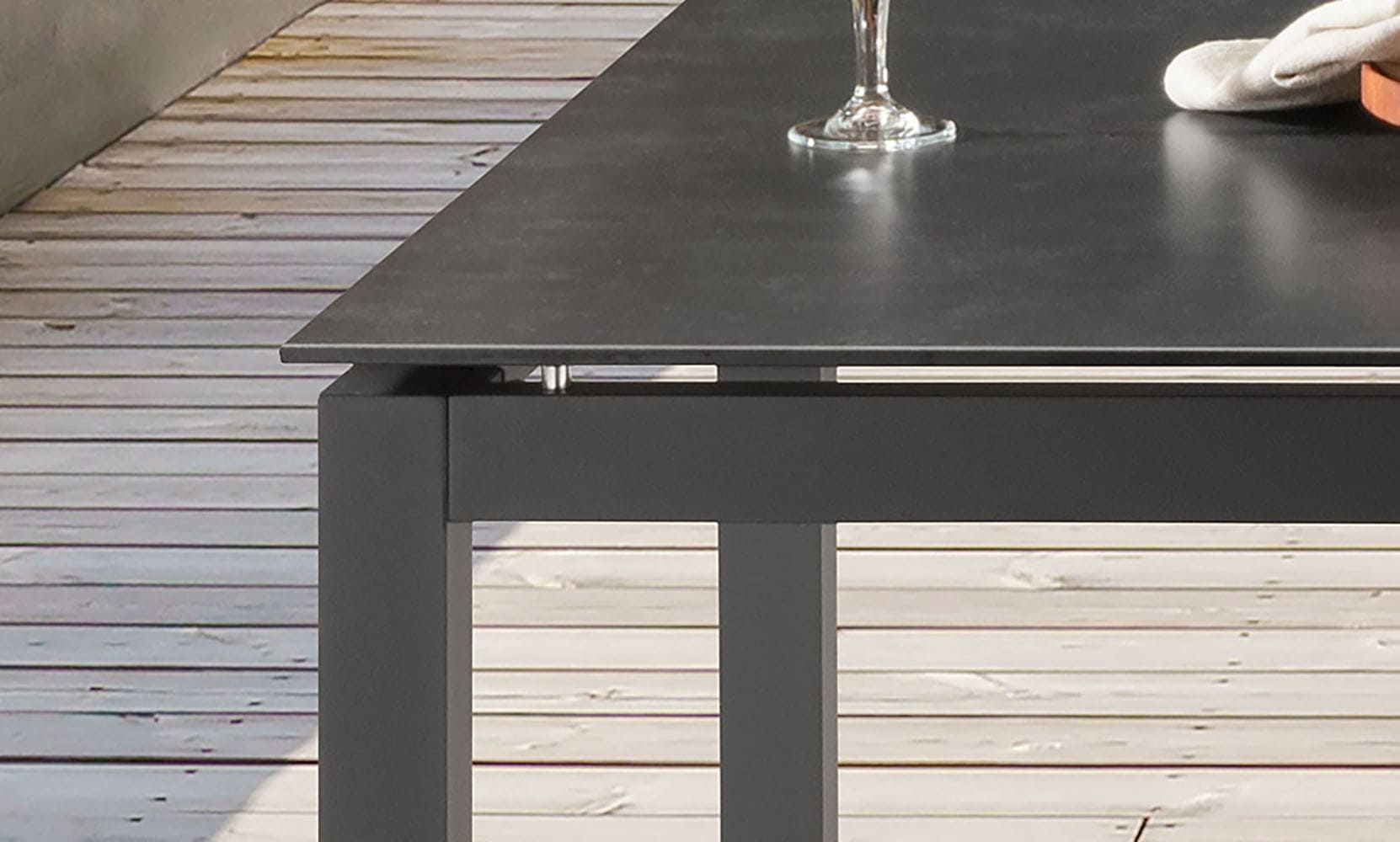 Destiny Garten-Essgruppe »MOLINO CREMONA 4 Se + Tisch 160x90cm, anthrazit« Set,  Aluminium, Rope, Tischplatte: Glas mit Keramiküberzug