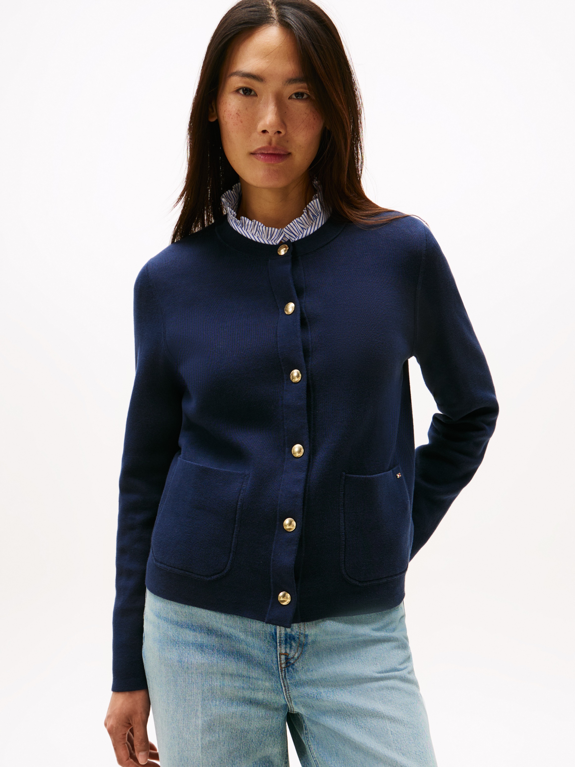 Tommy Hilfiger Strickjacke "CO JERSEY STCH REVERSIBLE CARDI", mit Wendemögl günstig online kaufen