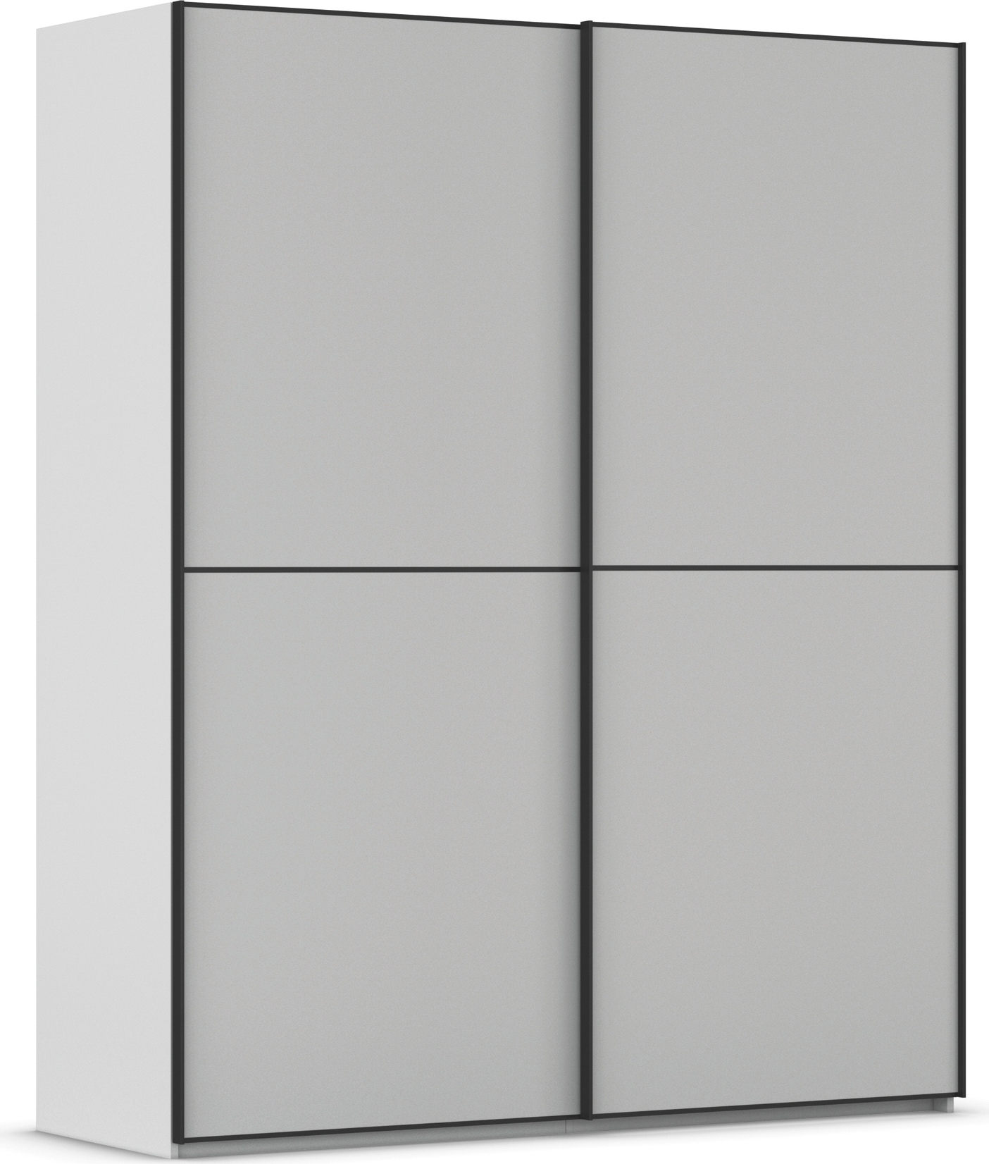 rauch Schwebetürenschrank "Kleiderschrank Schrank Garderobe Schlafzimmerschrank SCALE-DUO" edle zweigeteilte Türen und 3 Zierleisten MADE IN GERMANY