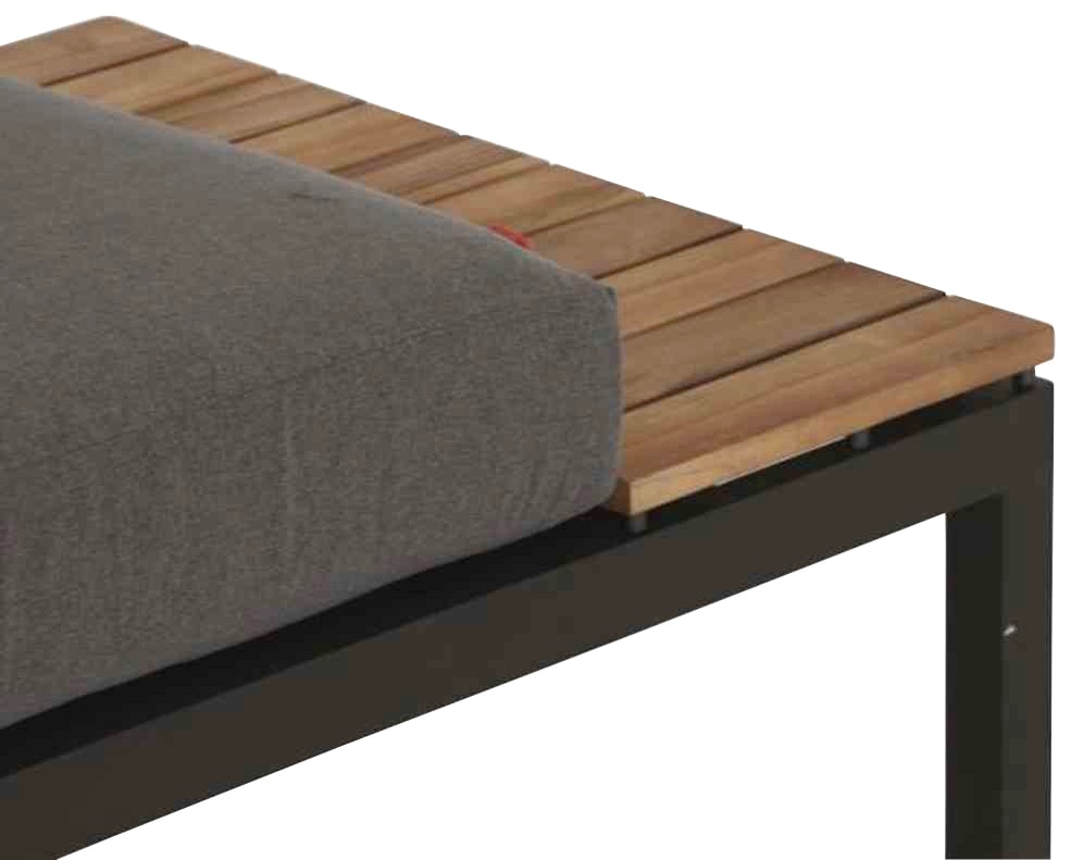 Siena Garden Loungesofa »Alvida«, (Loungebank links, 2-Sitzer, BxTxH: 172x80x70 cm), Aluminium, Teakholz, inkl. Sitz- und Rückenkissen grau