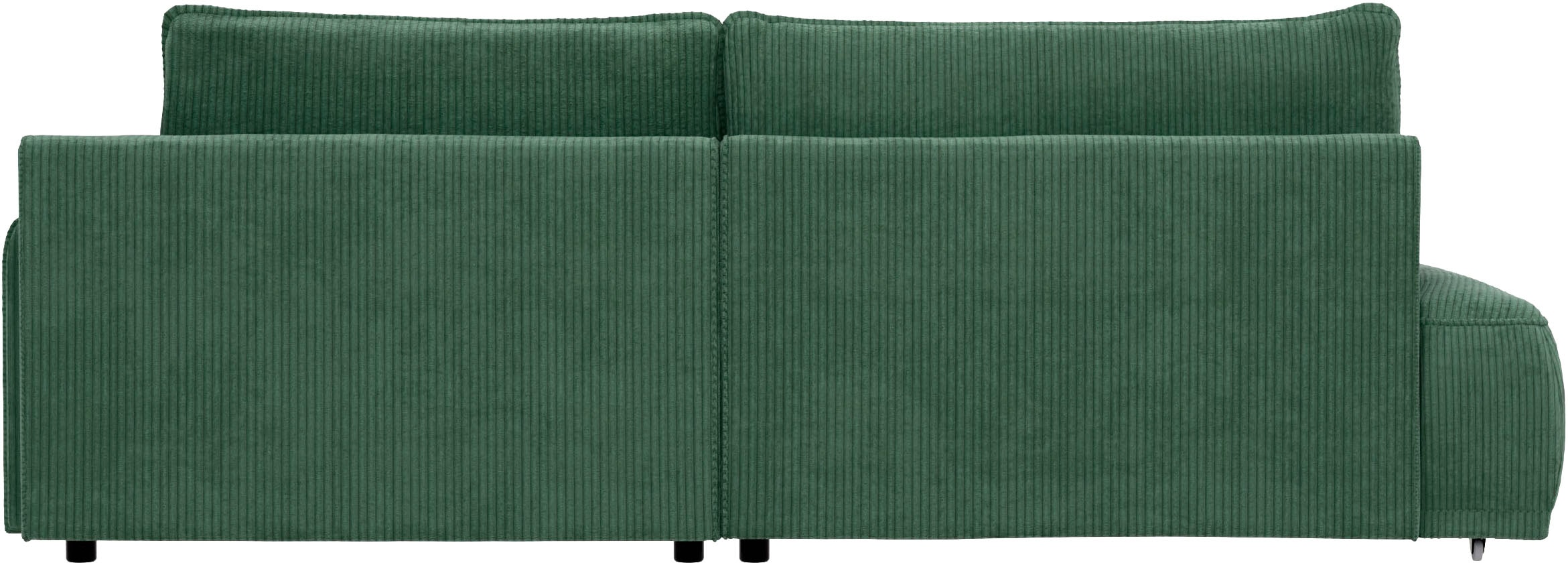 TRENDMANUFAKTUR Ecksofa »Fordon II, Schlafsofa mit Bettkasten, Couch in L-Form, Breite 250 cm«, in Cordstoff HYPER, dunkelgrün, Armlehne rechts
