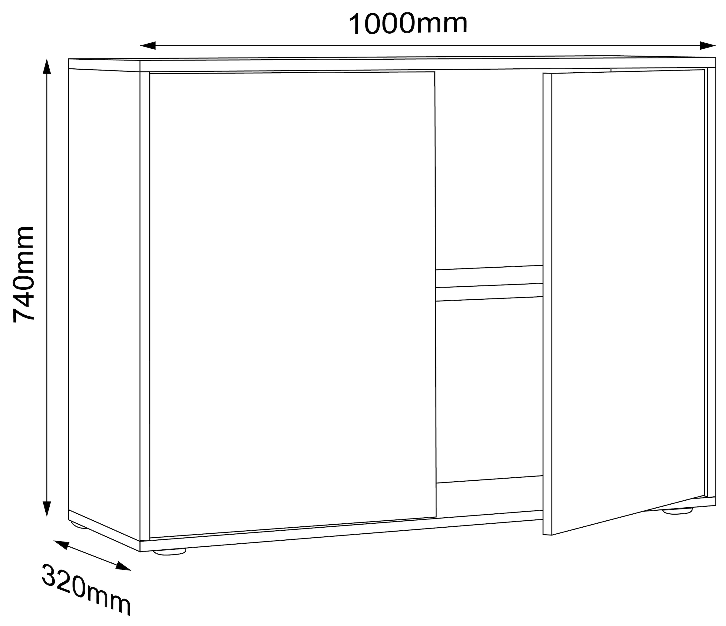 VCM Aktenschrank »Büroschrank Aktenschrank Sideboard Salia 2fach«