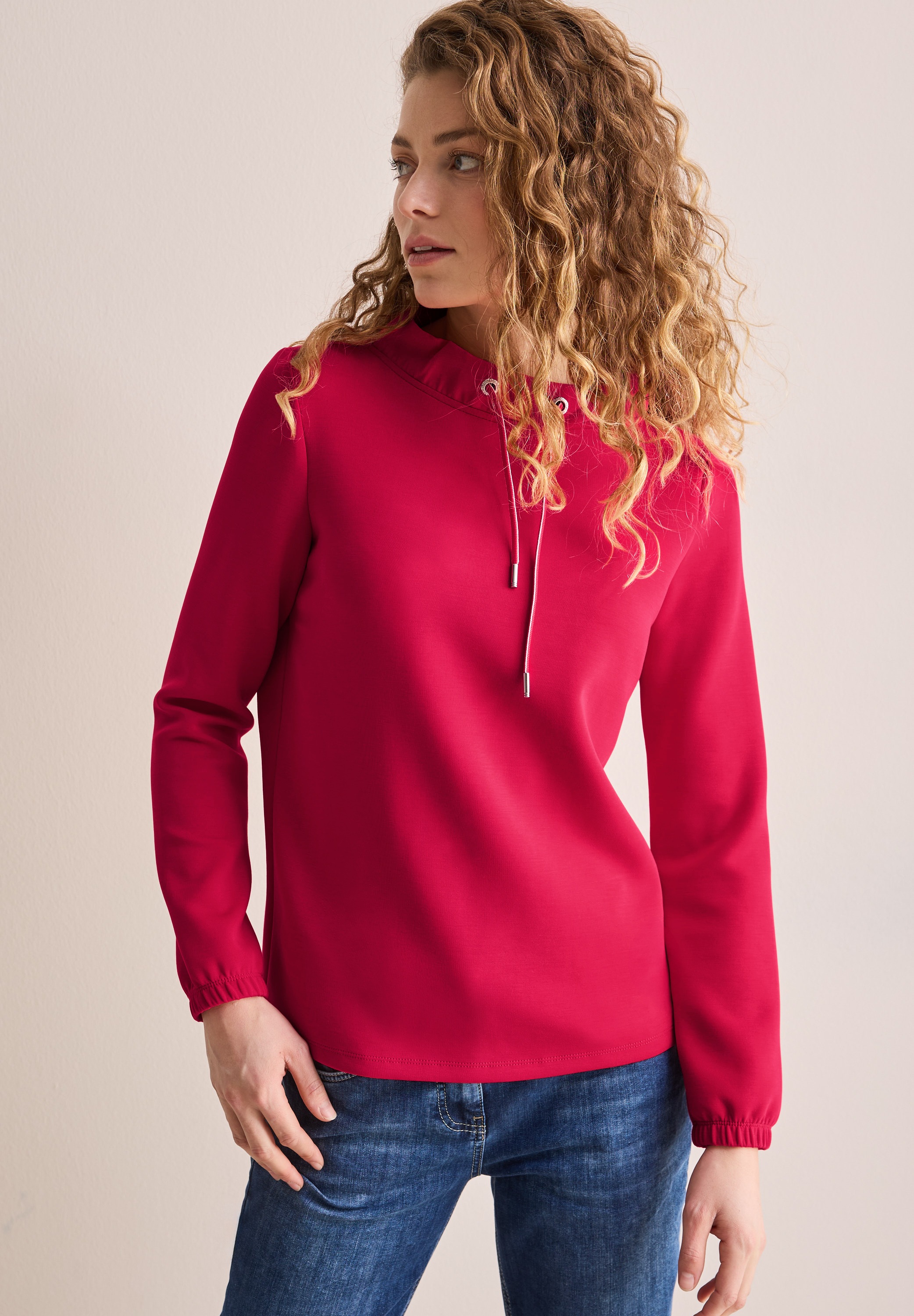 Cecil Langarmshirt aus softem Materialmix