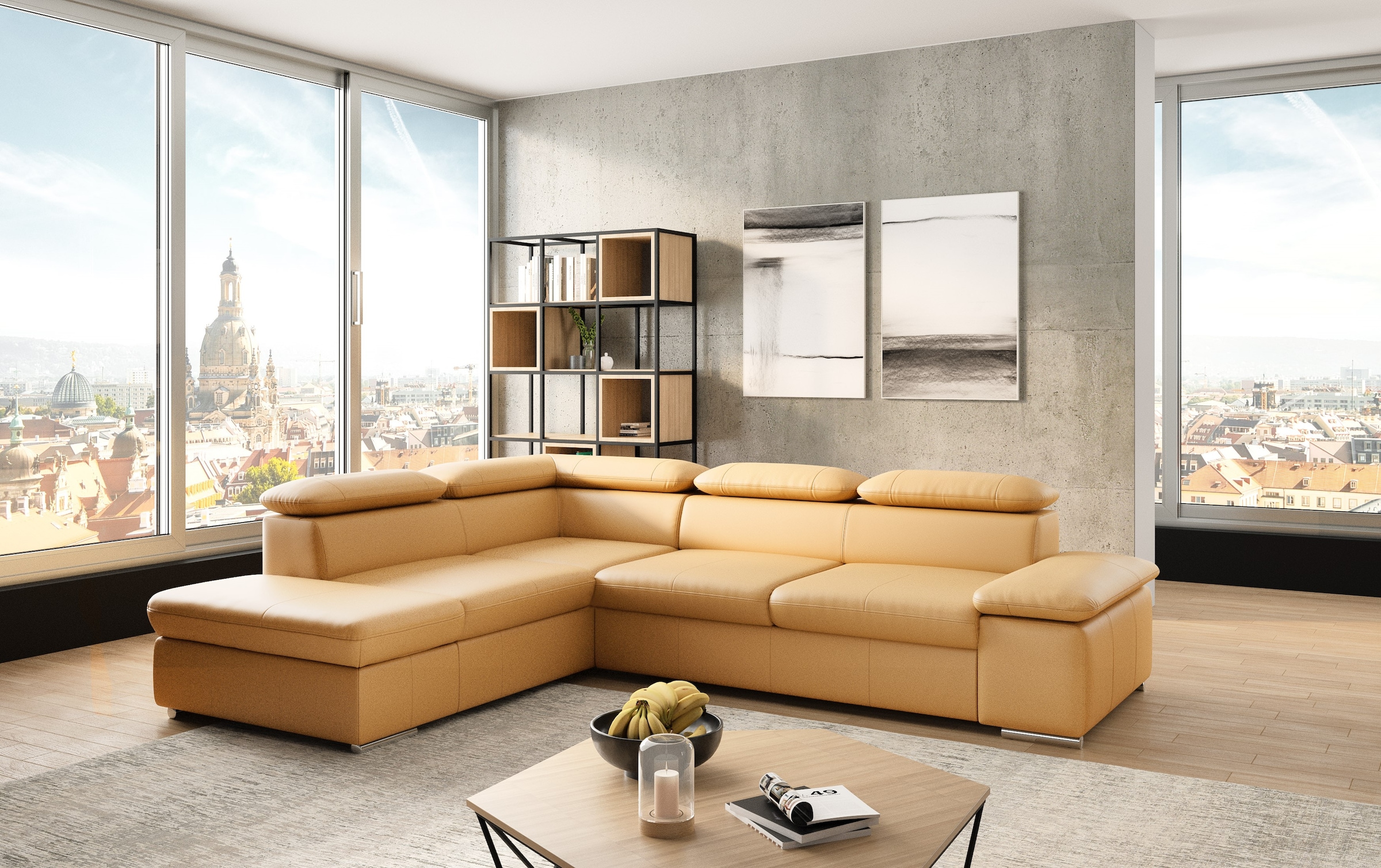 sit&more Ecksofa "Valantine L-Form, B: 272 cm, Leder, mit Arm- und Kopfteilverstellung" optional Schlaffunktion, Komfortsofa, modern