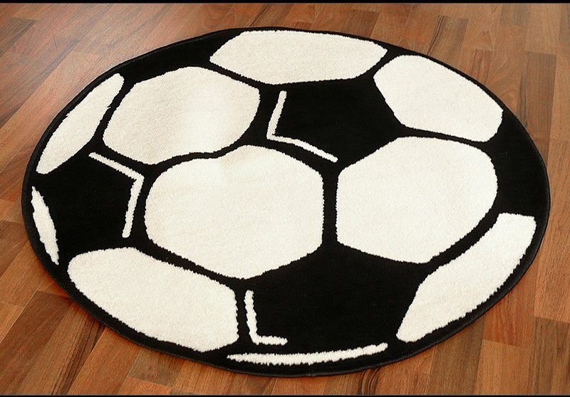 HANSE Home Kinderteppich »Fußball«, rund, 10 mm Höhe, Kinder-Teppich, Rutschfest, Kurzflor, Fussball, Kinderzimmer, Spiel