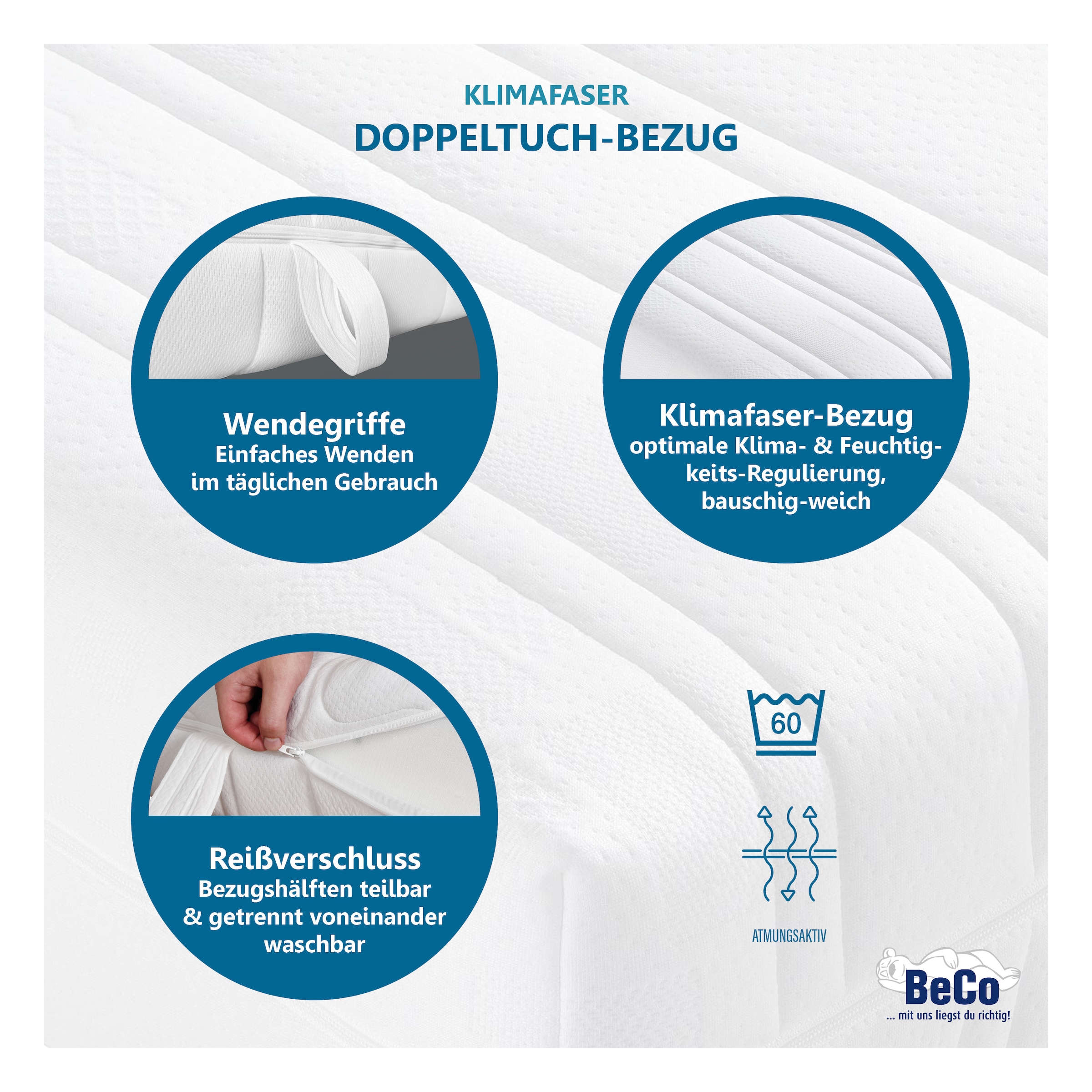 Beco Taschenfederkernmatratze »BodyMax« 22 cm hoch 480 Federn 1 Stk. tlg. komfortable Matratze in 90x200, 140x200 cm und weiteren Größen