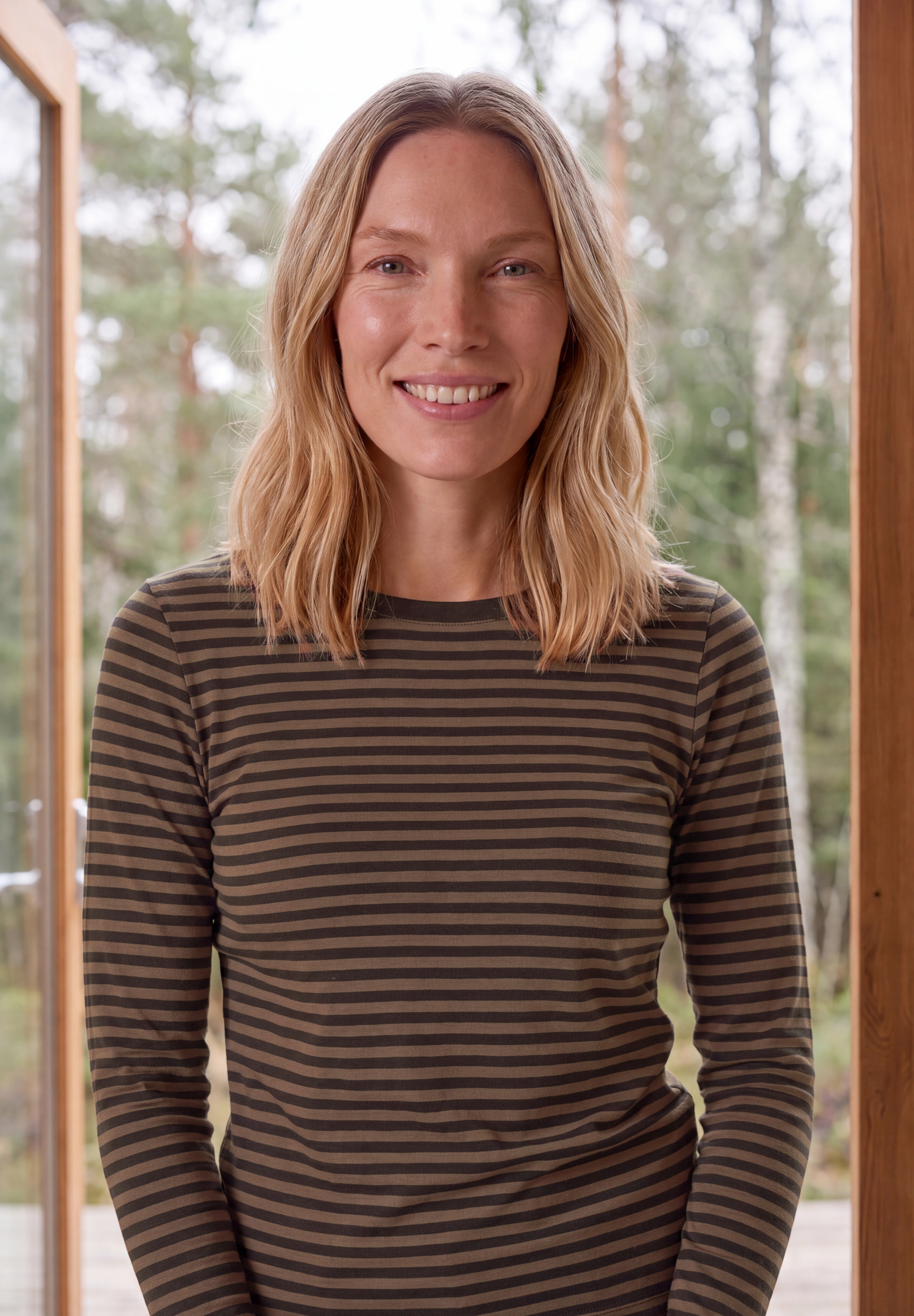 Cecil Langarmshirt gestreift, Lyocell-Qualität