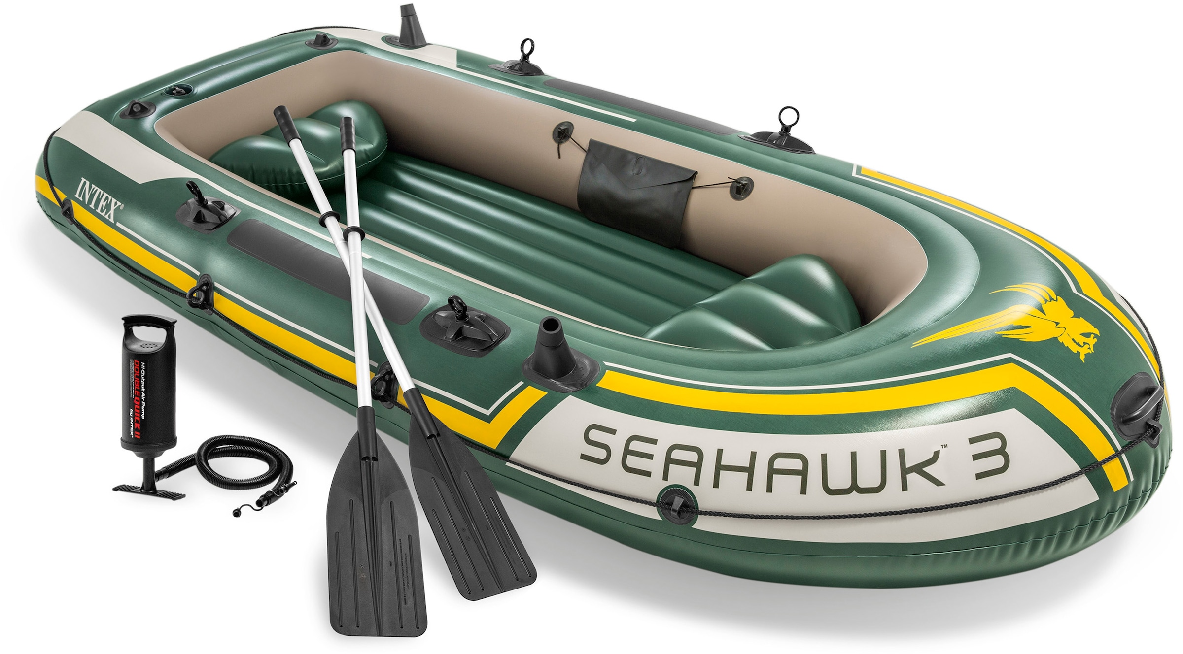 Intex Schlauchboot "Seahawk 3", (Set, mit 2 Paddeln und Luftpumpe)