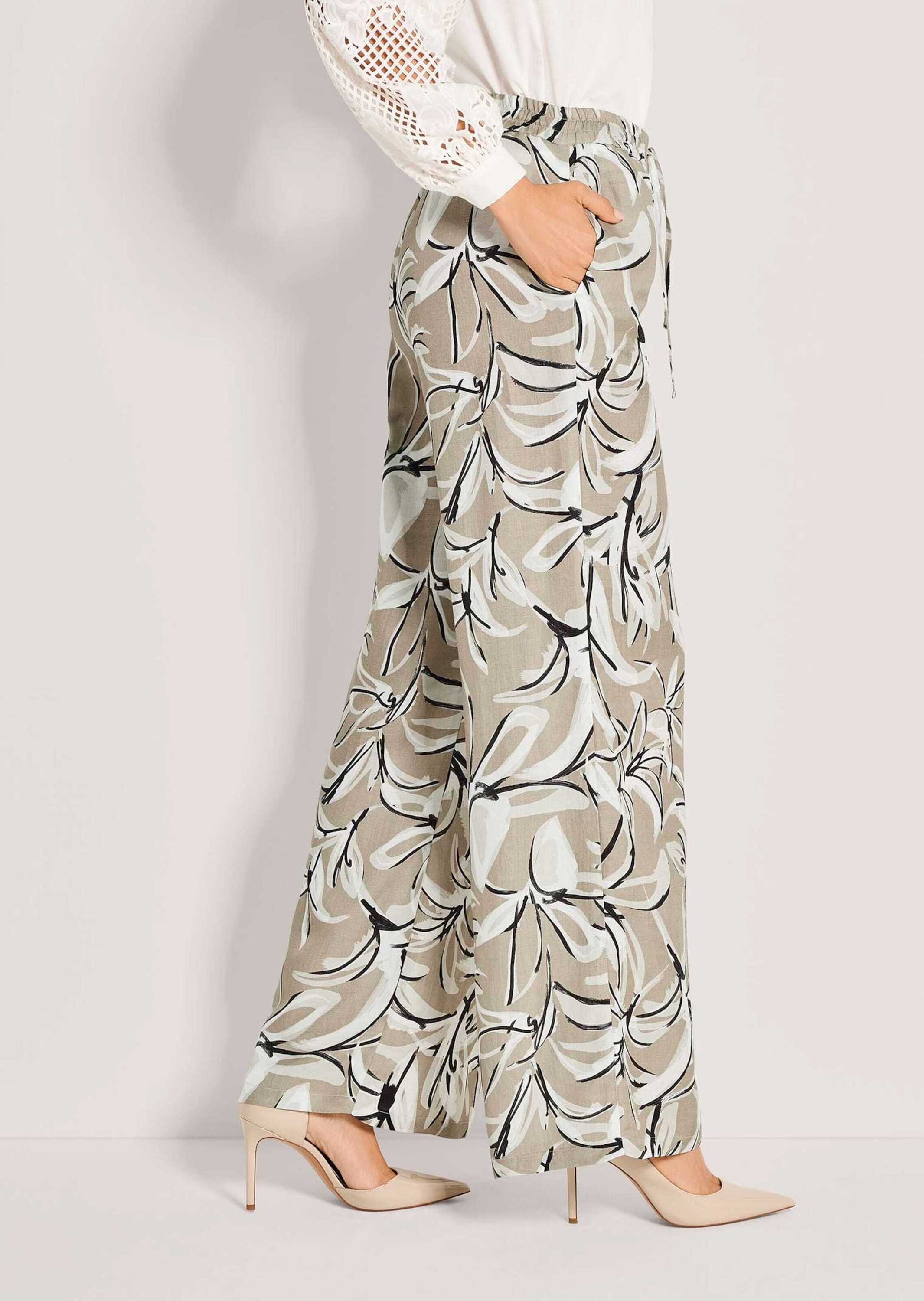 MADELEINE Chinos »Palazzohose Druckhose mit floralem Muster«  Mit Tunnelzug und Bindeband