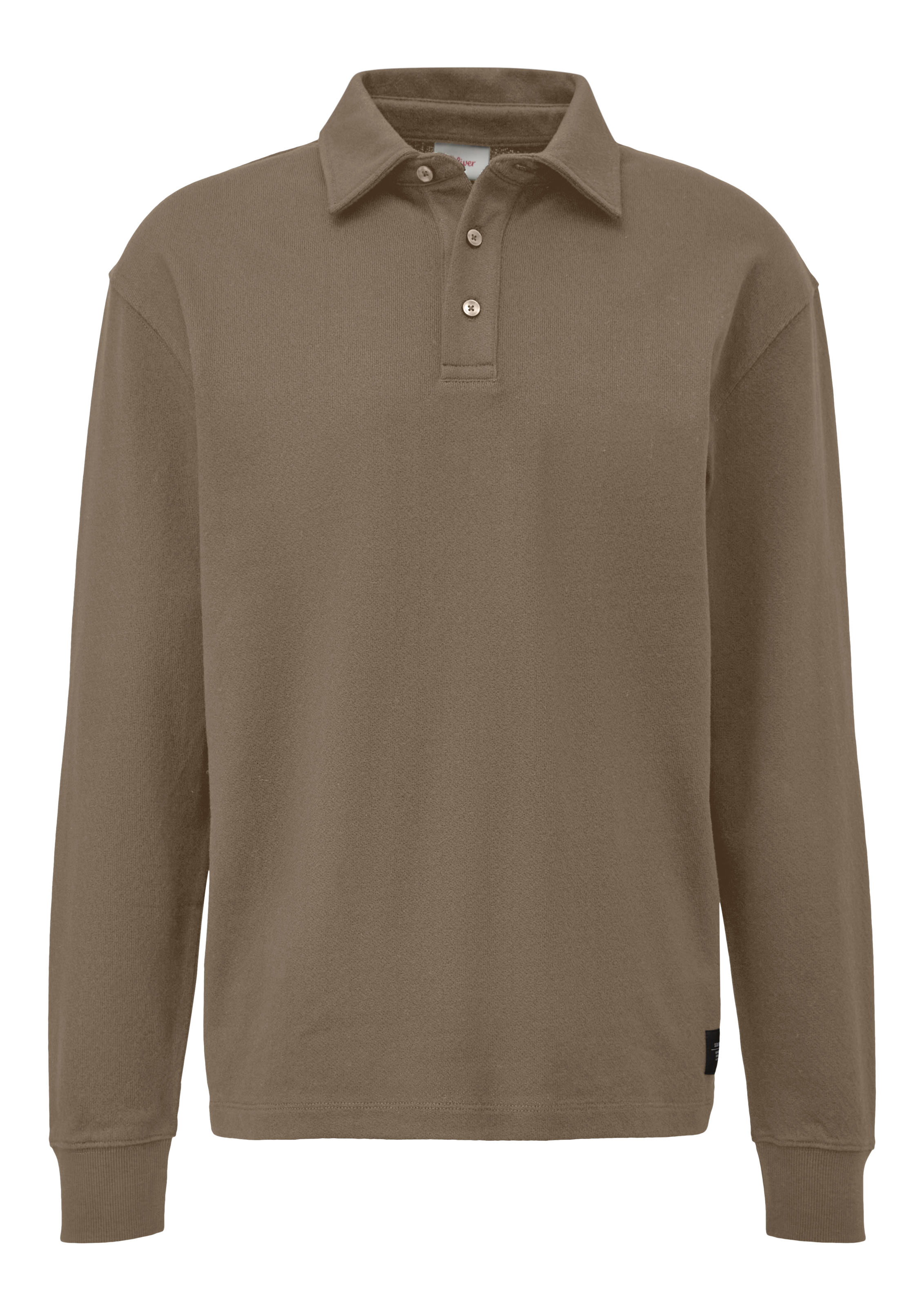 s.Oliver Langarm-Poloshirt, mit Logo Stickerei am Rumpf