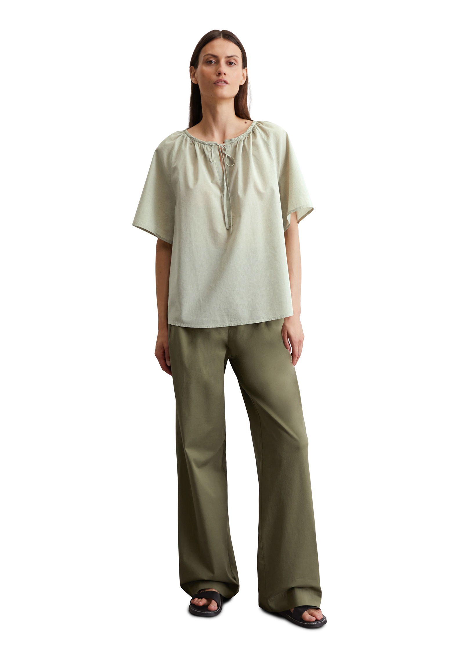 Marc O'Polo Kurzarmbluse »aus Baumwoll-Chambray«