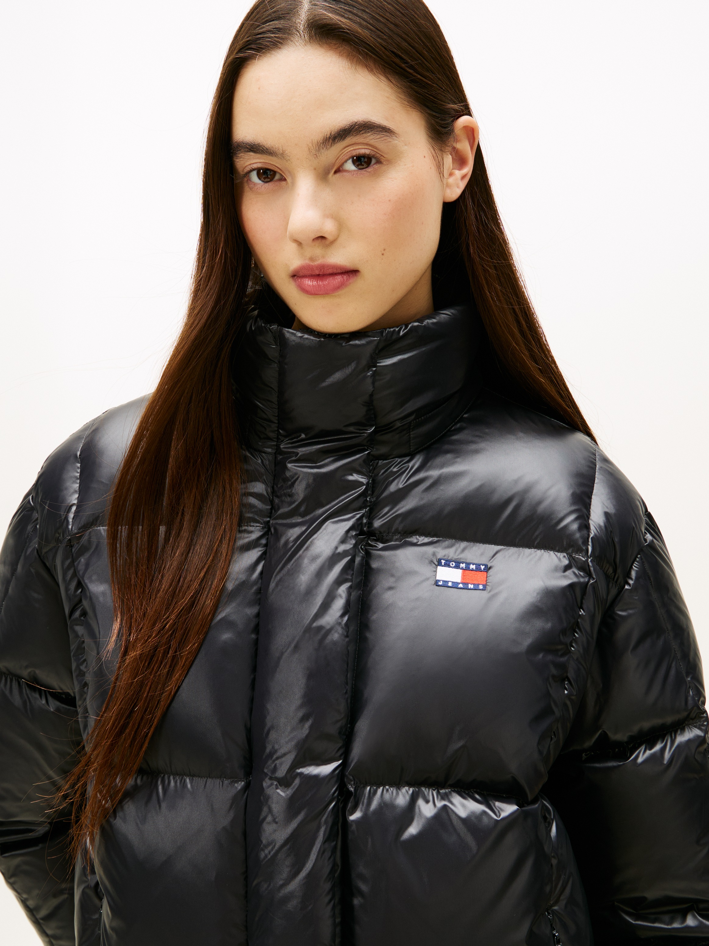 Tommy Jeans Steppjacke "TJW ALASKA GRID DWN JCKT SHINY" mit Kapuze günstig online kaufen