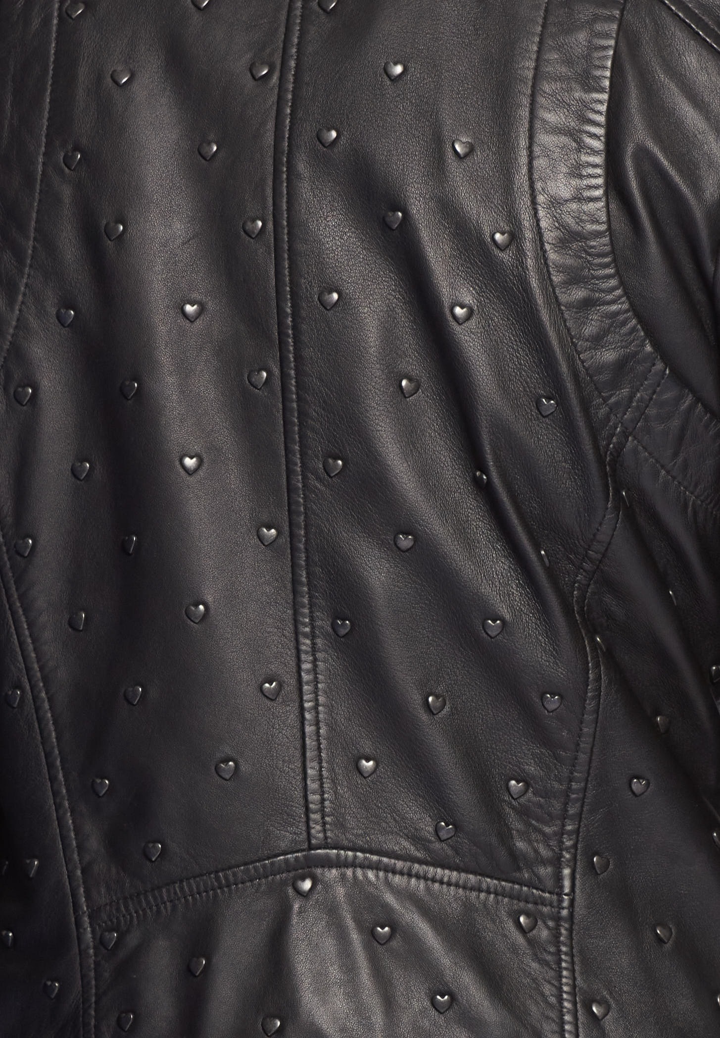 MAZE Heart Leather Jacket Women Black XL 3