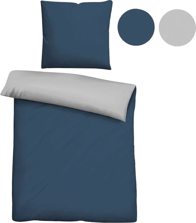 Castell Wendebettwäsche »Uni-Microfaser-Satin«, (2 tlg.), hautsympathische Microfaser Satin Qualität, 100% Polyester, Bett- und Kopfkissenbezug mit Reißverschluss, pflegeleicht, mit feinem Glanz, samtig weicher Stoff