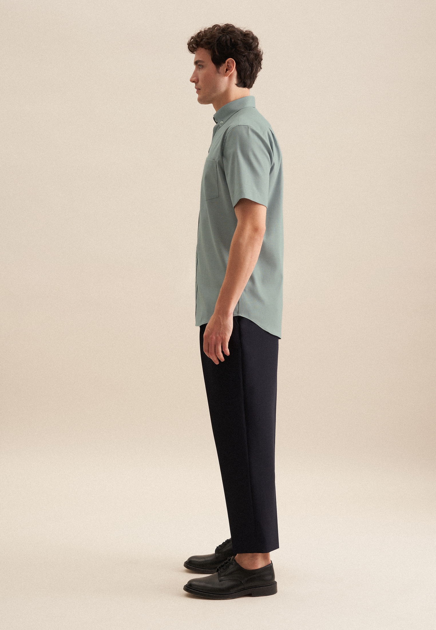 seidensticker Businesshemd »Regular«, Regular Kurzarm Button-Down-Kragen Struktur