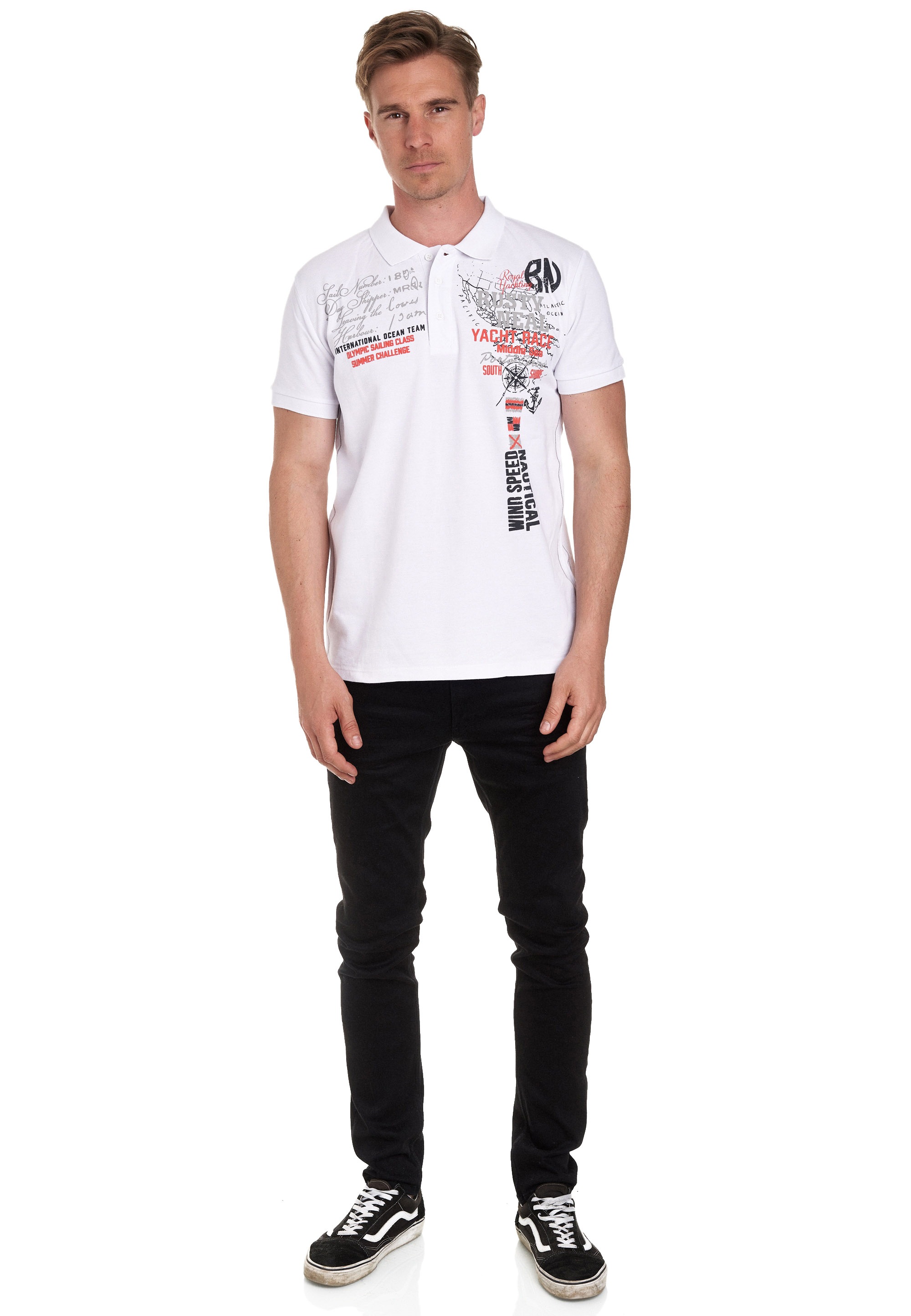 Rusty Neal Poloshirt im modischen Nautical-Style