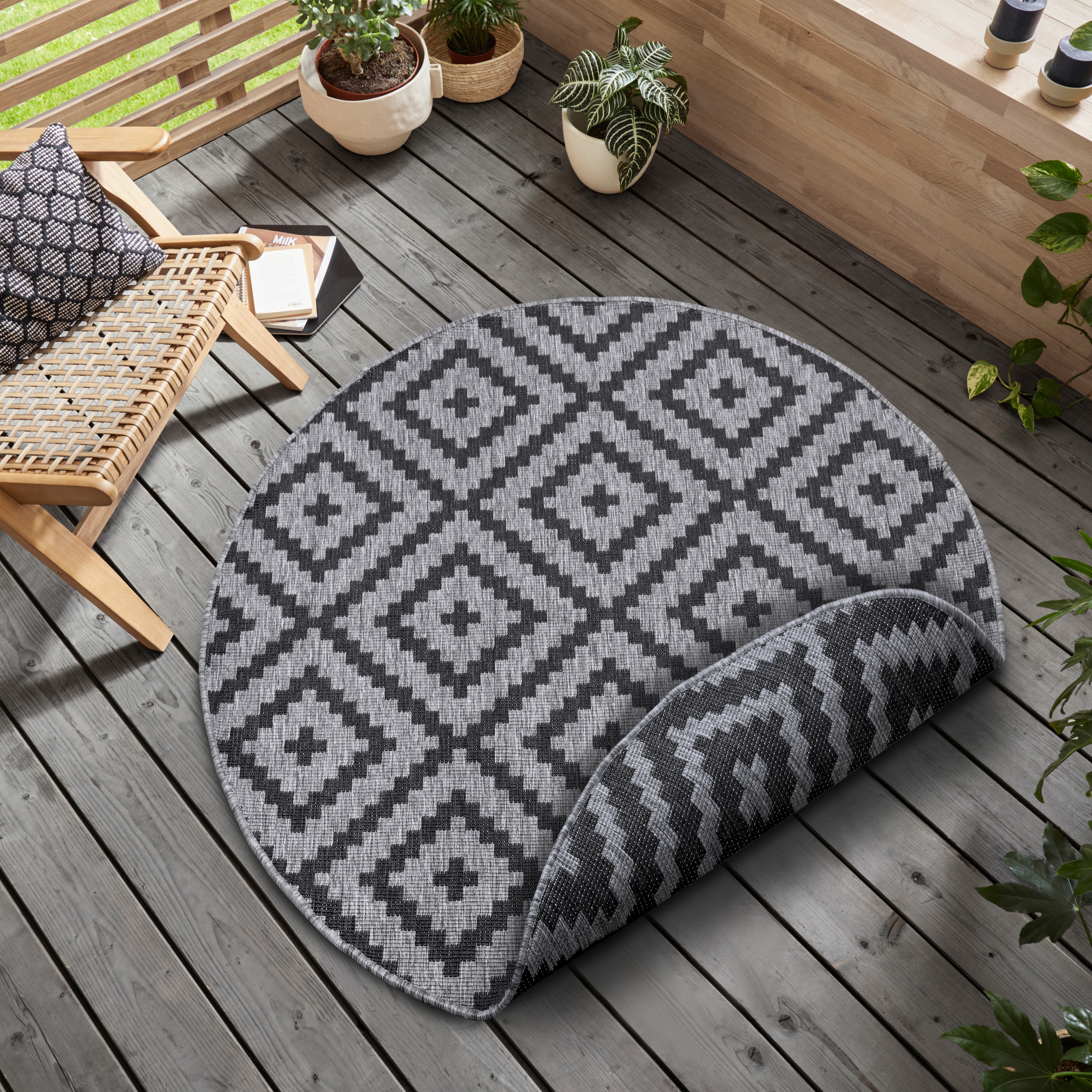 OTTO home Teppich "Ronda Wendeteppich" rund 5 mm Höhe Sisal-Optik, Flachgew günstig online kaufen