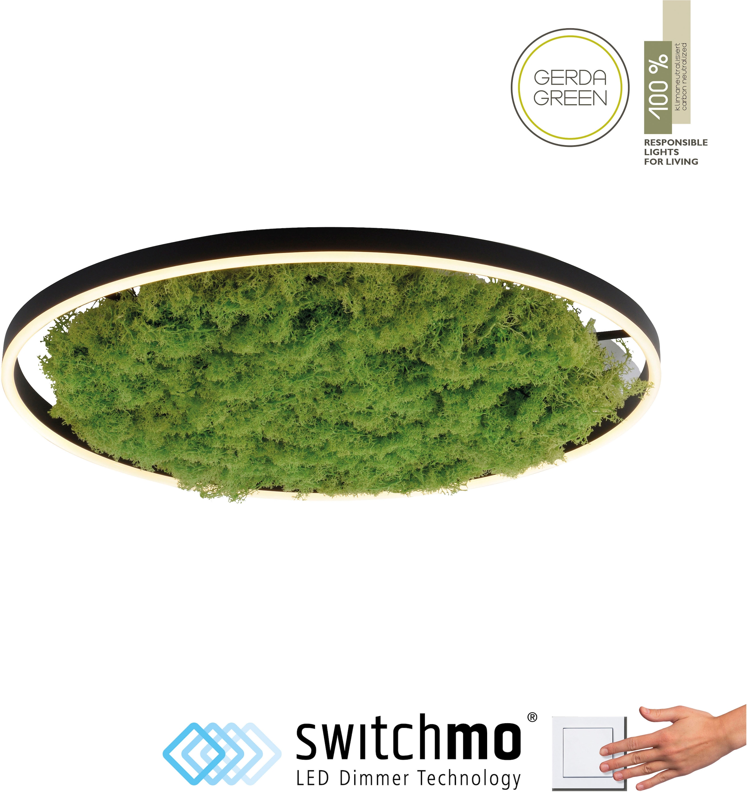 JUST LIGHT Deckenleuchte »GREEN RITU«, 1 flammig, Leuchtmittel LED-Board | LED fest integriert