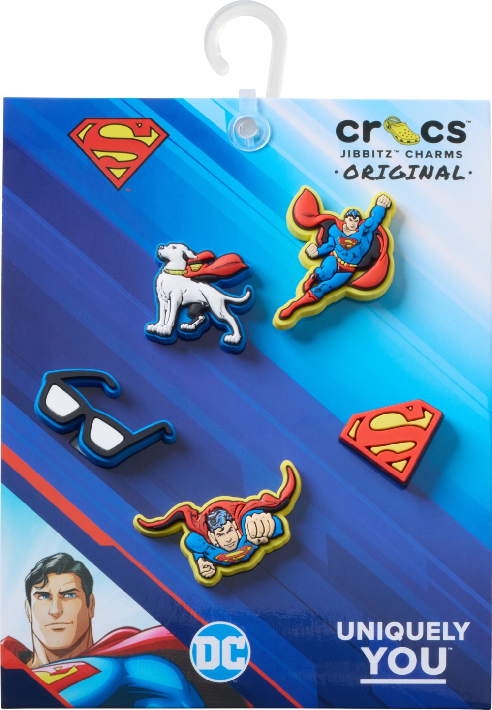 Crocs Schuhanstecker »Jibbitz™ Superman« Set, Kein Spielzeug. Nicht für Kinder unter 3 Jahren geeignet, 5 Stk. Superhelden Charmes, Anstecker für Crocs Schuhe
