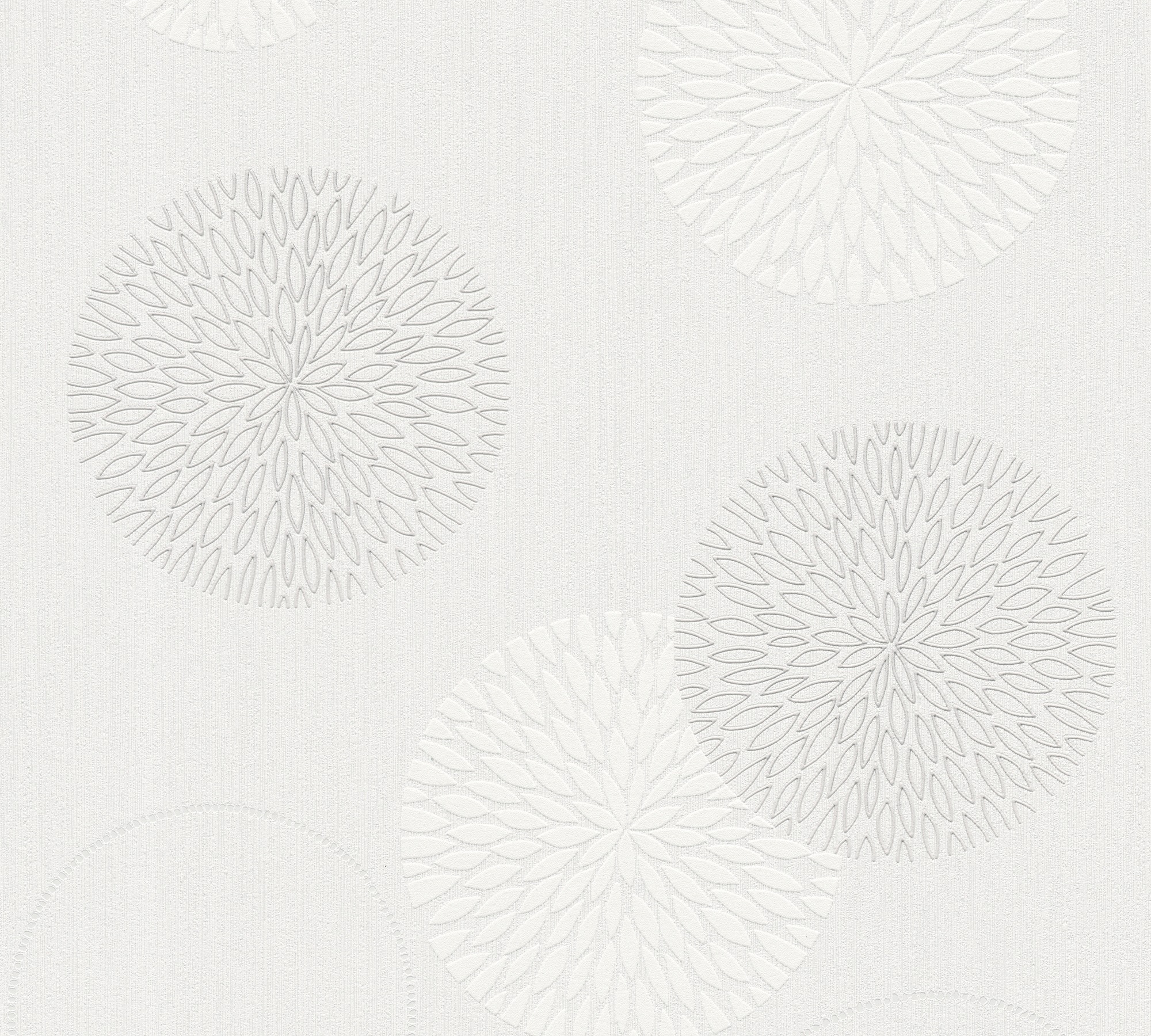 A.S. Création Vliestapete "Black and White" Motiv botanisch floral leicht strukturiert Moderne Tapete Floral Kreise Tapeten Wohnzimmer modern Flur Design Image