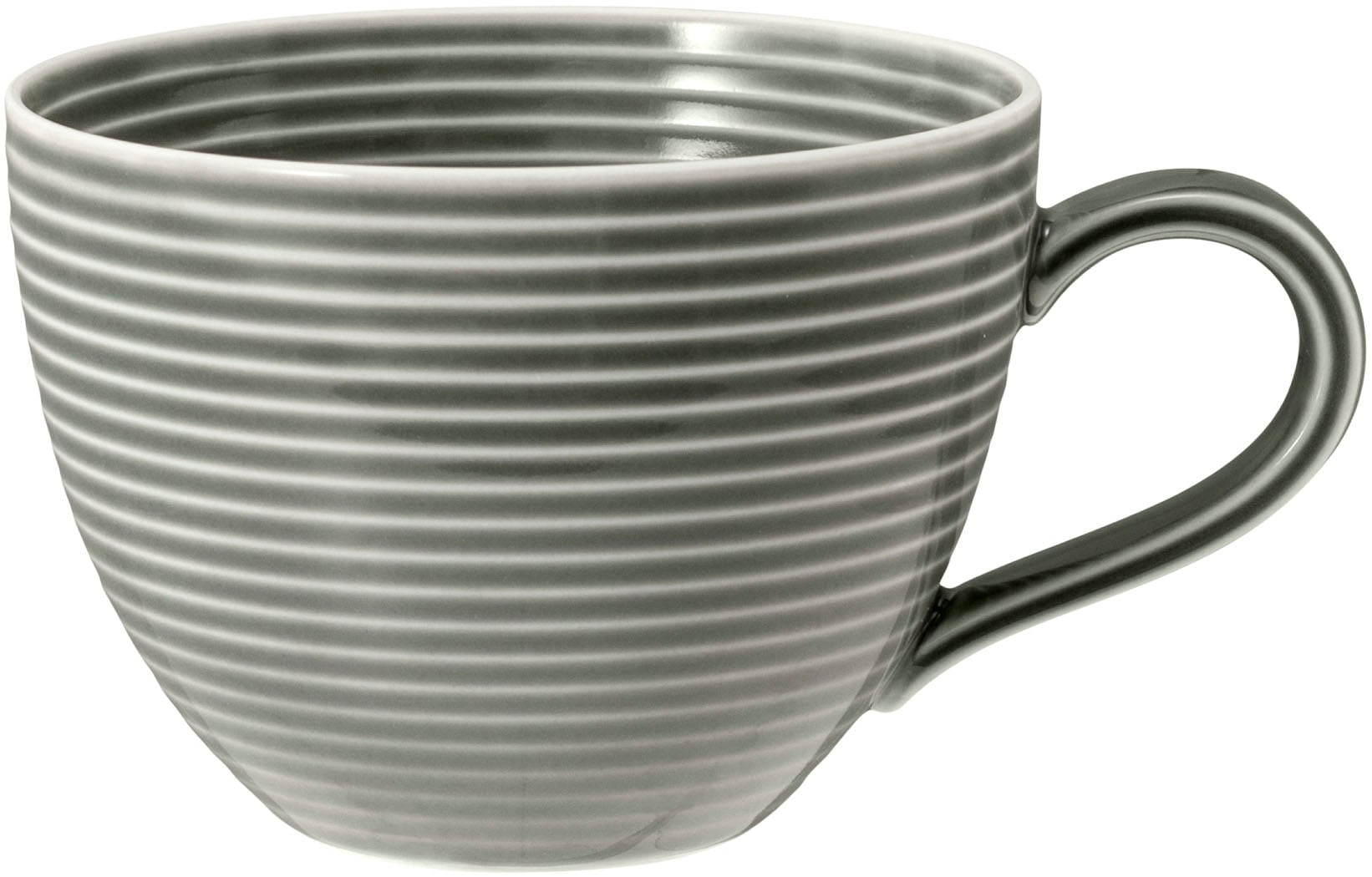 Seltmann Weiden Kaffeeservice »Geschirr-Set, Service Beat«, (Set, 18 tlg.), Teller, Tassen, Untertassen, Rillendekor, 18 Teile, für 6 Personen