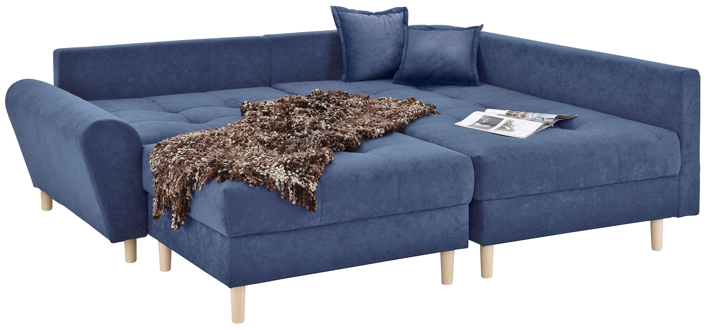 Thumbnail - Home affaire Ecksofa "Rice L-Form inkl. Hocker", (Set, mit Hocker), mit Bonnellfederkern, Hocker & Kissen, Ottomane beid...