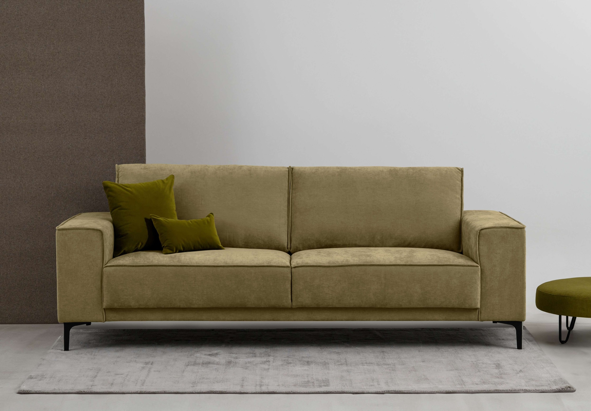 OTTO home 3-Sitzer "OLAND Struktur fein, Sofa, B: 224 cm, Skandi-Design" Struktur, Flachgewebe, Luxus-Microfaser, Boucle
