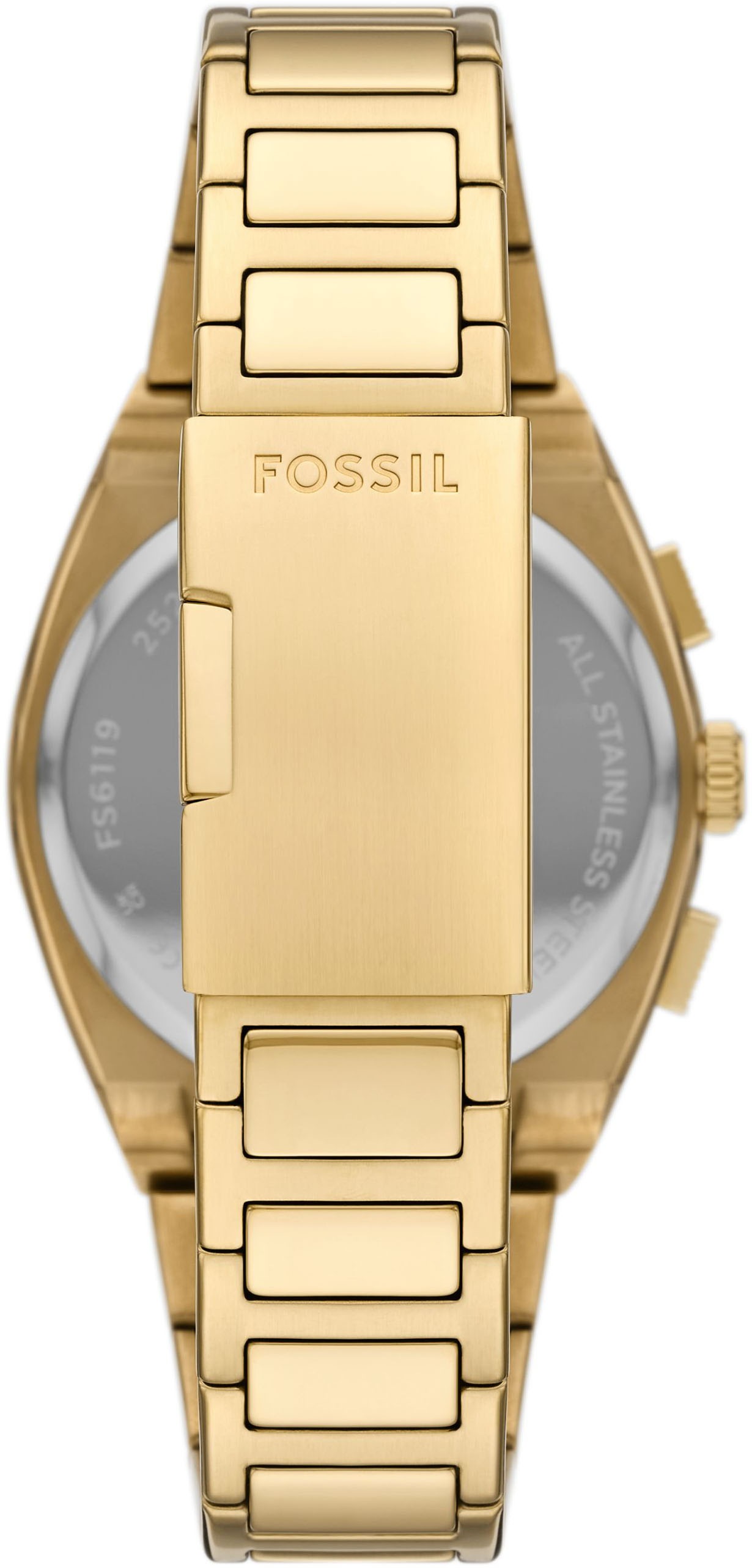 Fossil Chronograph »EVERETT«, Quarzuhr, Armbanduhr, Herrenuhr, Edelstahlarmband, analog