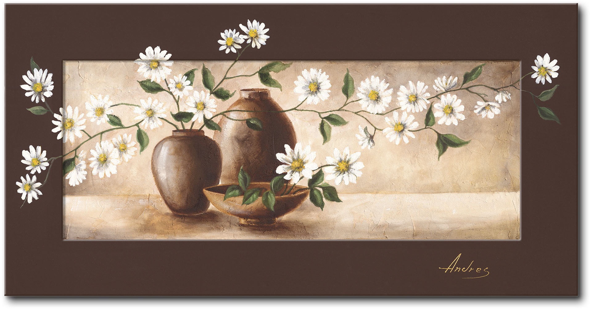 Artland Wandbild "Stillleben mit Margeriten", Vasen & Töpfe, (1 St.) günstig online kaufen