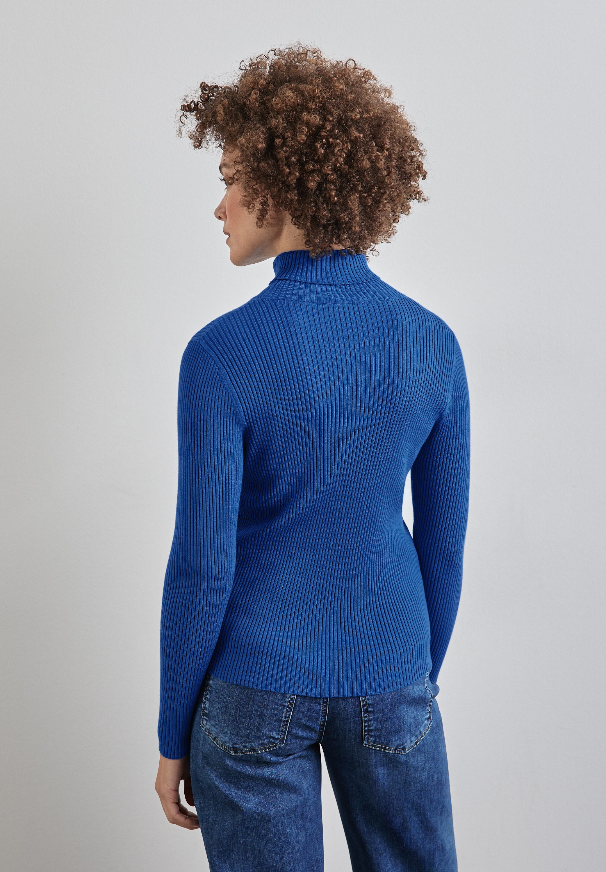STREET ONE Rollkragenpullover, mit Rippstrick-Struktur