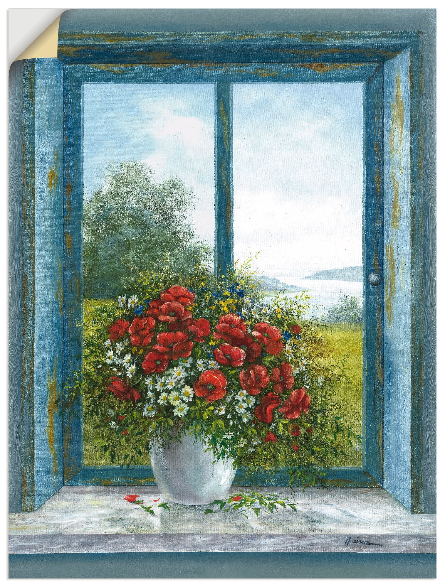 Wandbild »Mohnblumen am Fenster«, Arrangements, (1 St.), als Leinwandbild,...